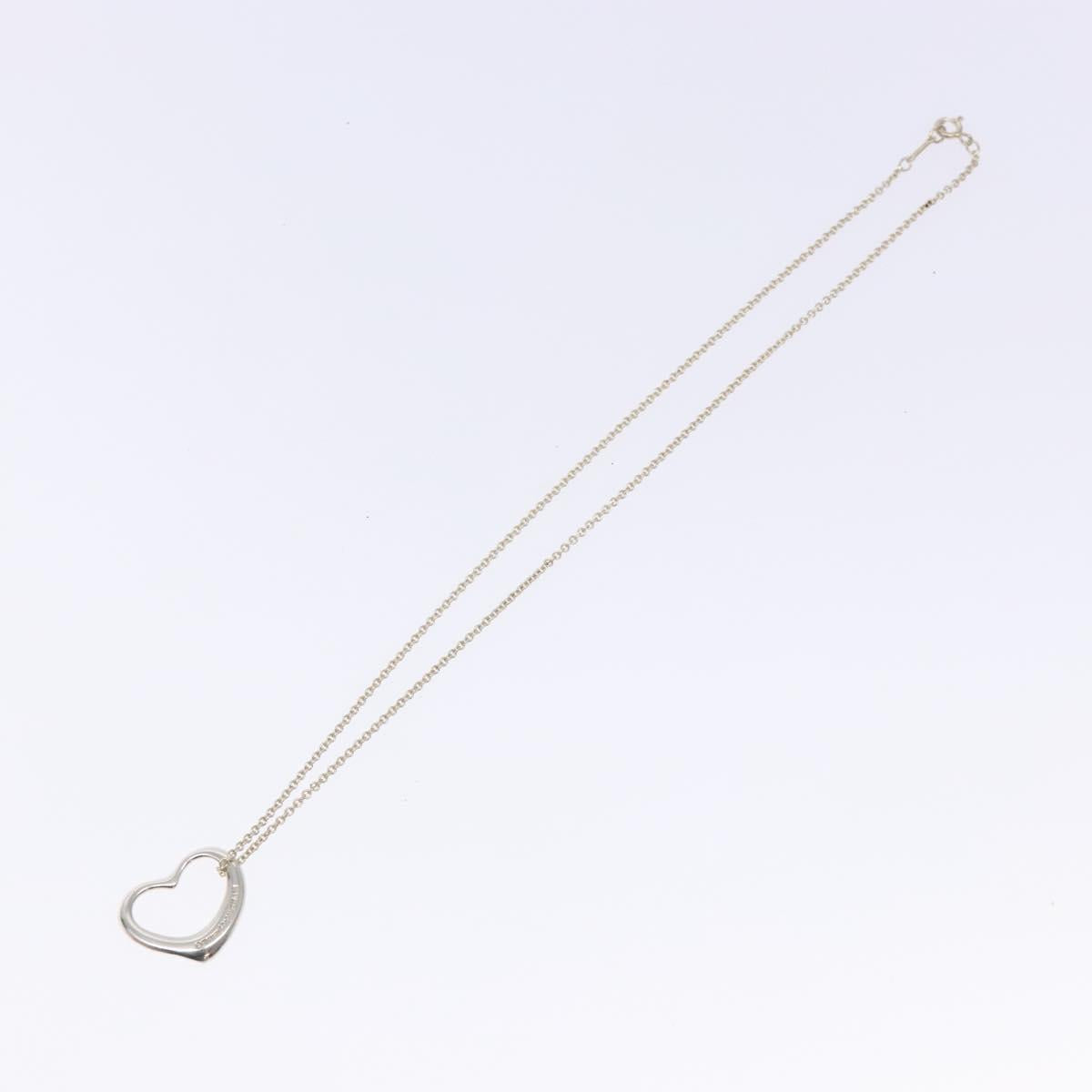 TIFFANY&Co. Open Heart Necklace Ag925 Silver Auth am8916