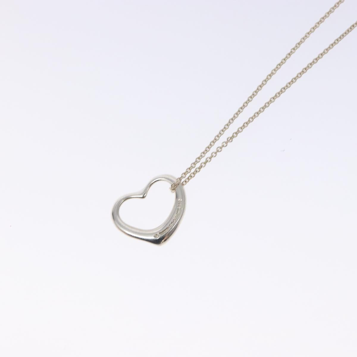 TIFFANY&Co. Open Heart Necklace Ag925 Silver Auth am8916