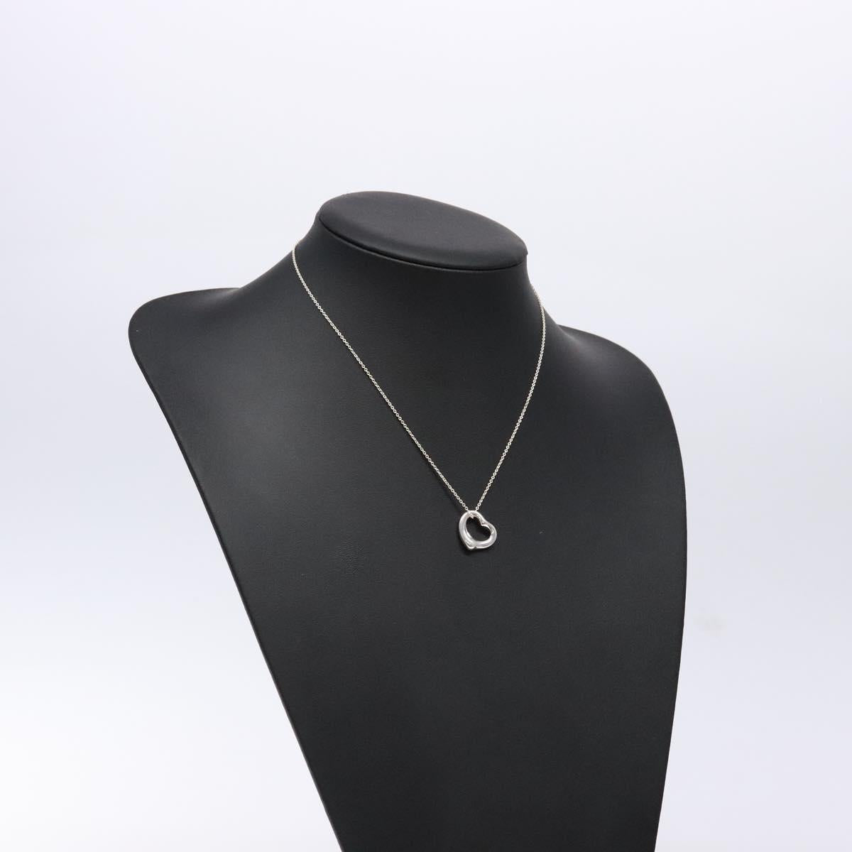 TIFFANY&Co. Open Heart Necklace Ag925 Silver Auth am8917