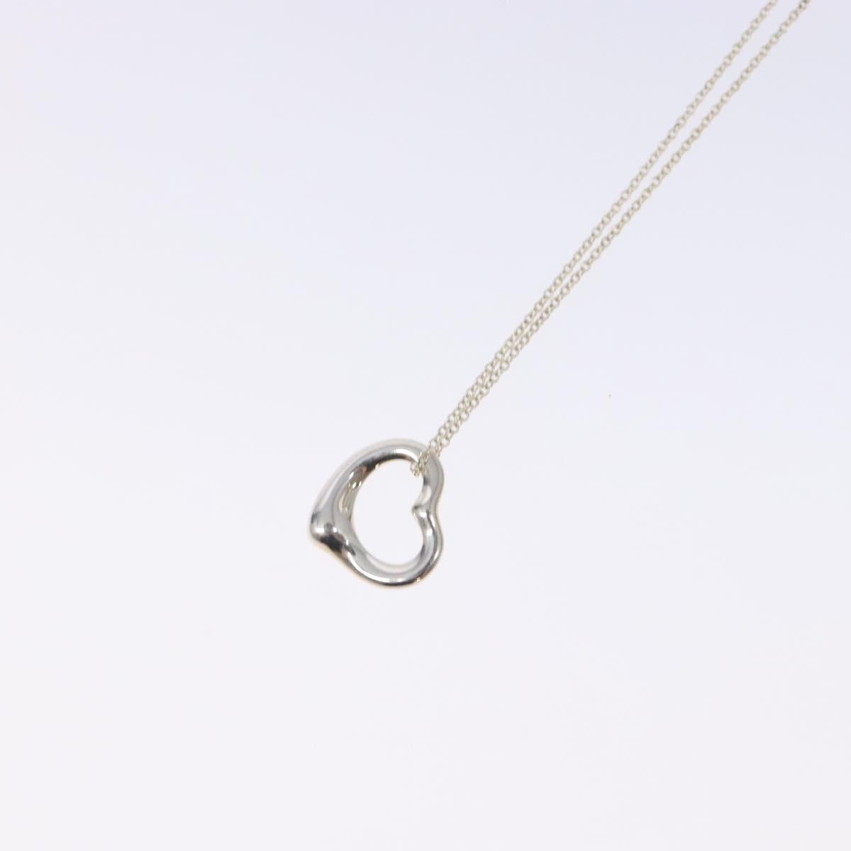 TIFFANY&Co. Open Heart Necklace Ag925 Silver Auth am8917