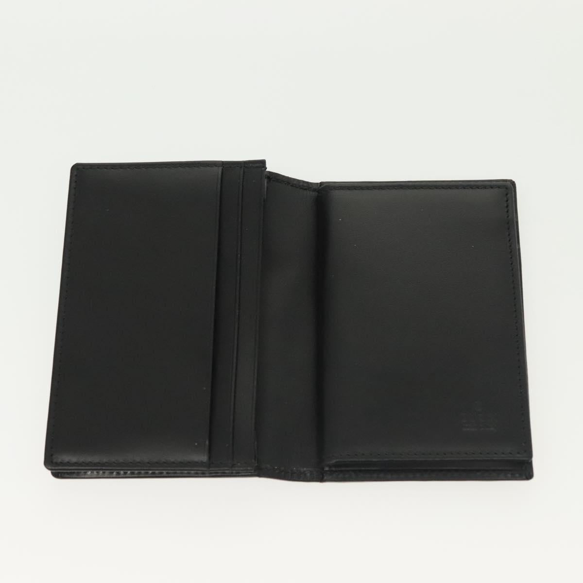 GUCCI Card Case Nylon Leather Black Silver 030 3661 1579 Auth am8935