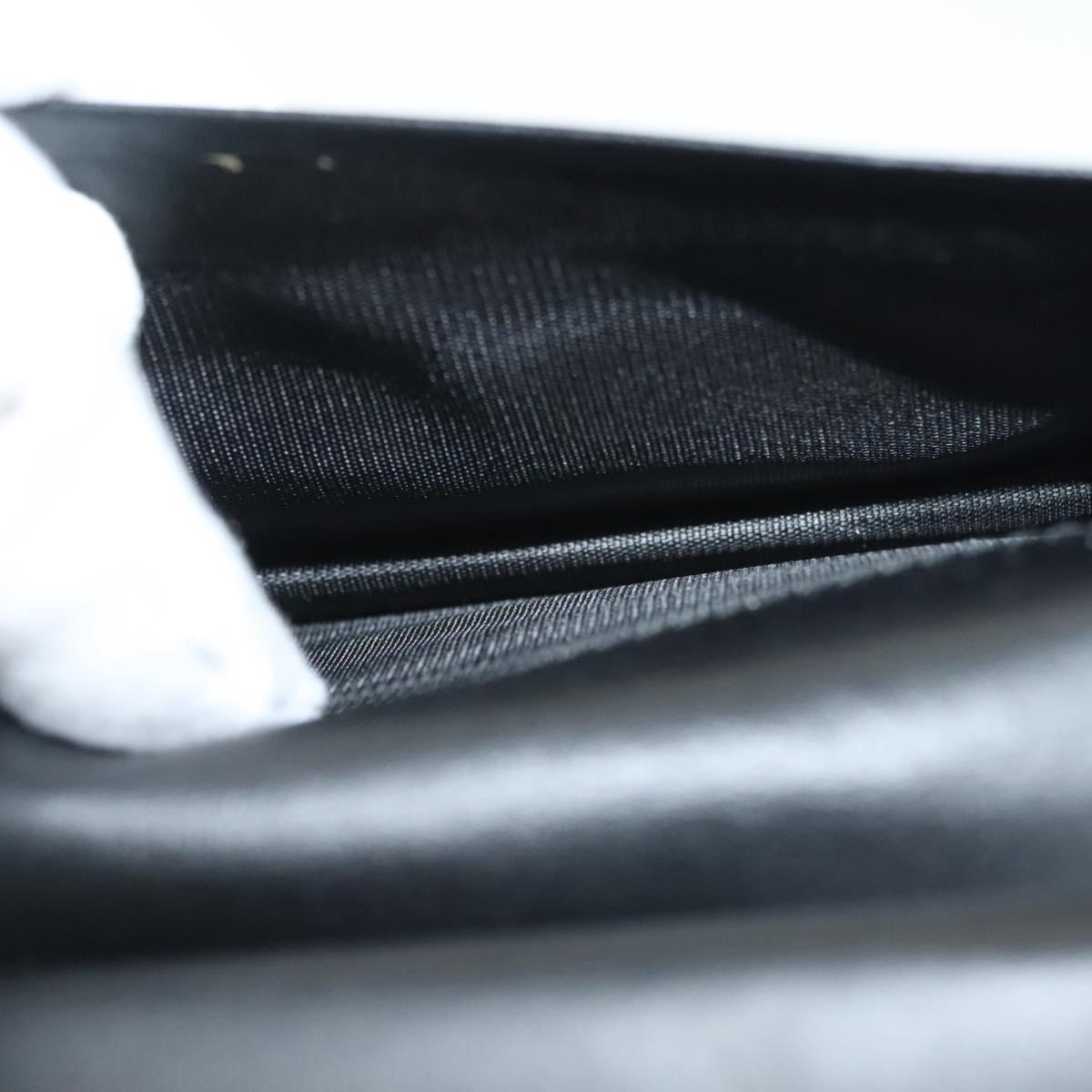 GUCCI Card Case Nylon Leather Black Silver 030 3661 1579 Auth am8935
