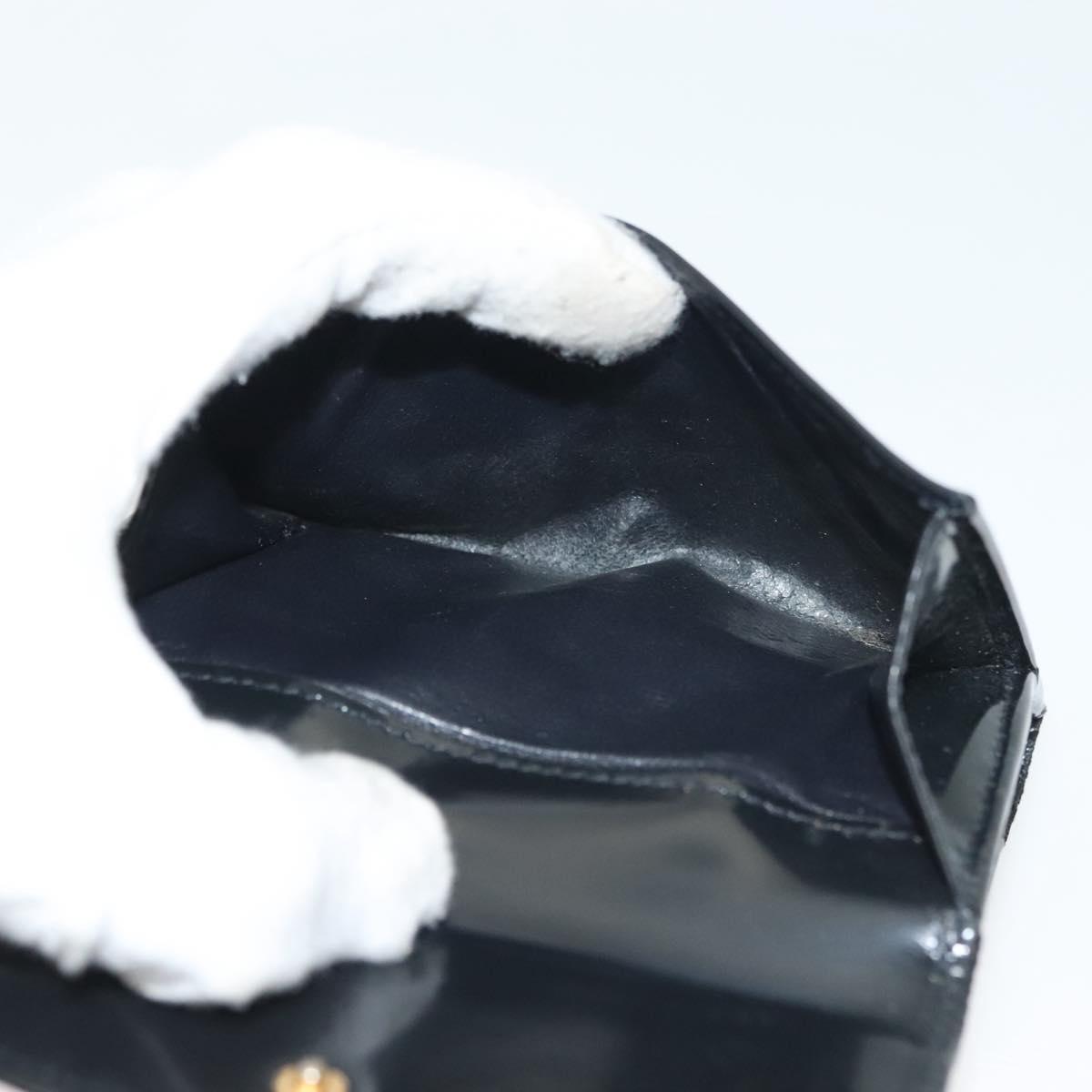 GUCCI Bifold Wallet Enamel Black Gold 035 2184 1909 0 Auth am8936