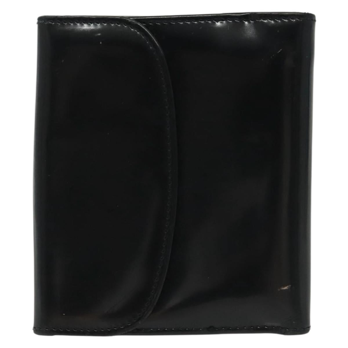 GUCCI Bifold Wallet Enamel Black Gold 035 2184 1909 0 Auth am8936