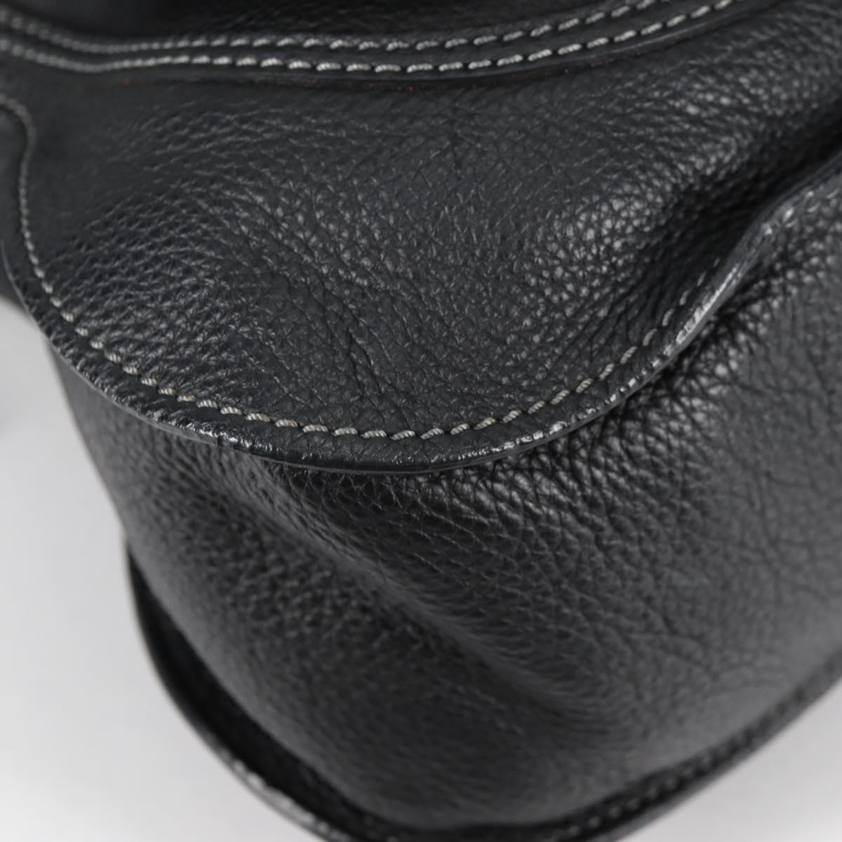 Chloe Mercy Hand Bag Leather 2way Black Gold Auth am8946V