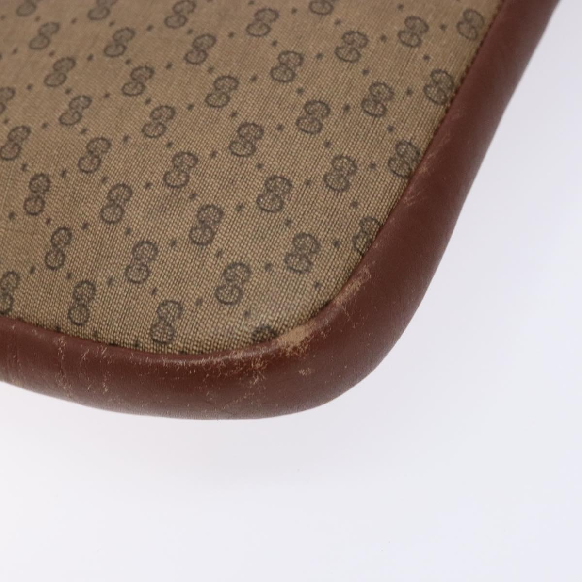 GUCCI Micro GG Supreme Clutch Bag PVC Beige Gold 004 92 0142 Auth am8953