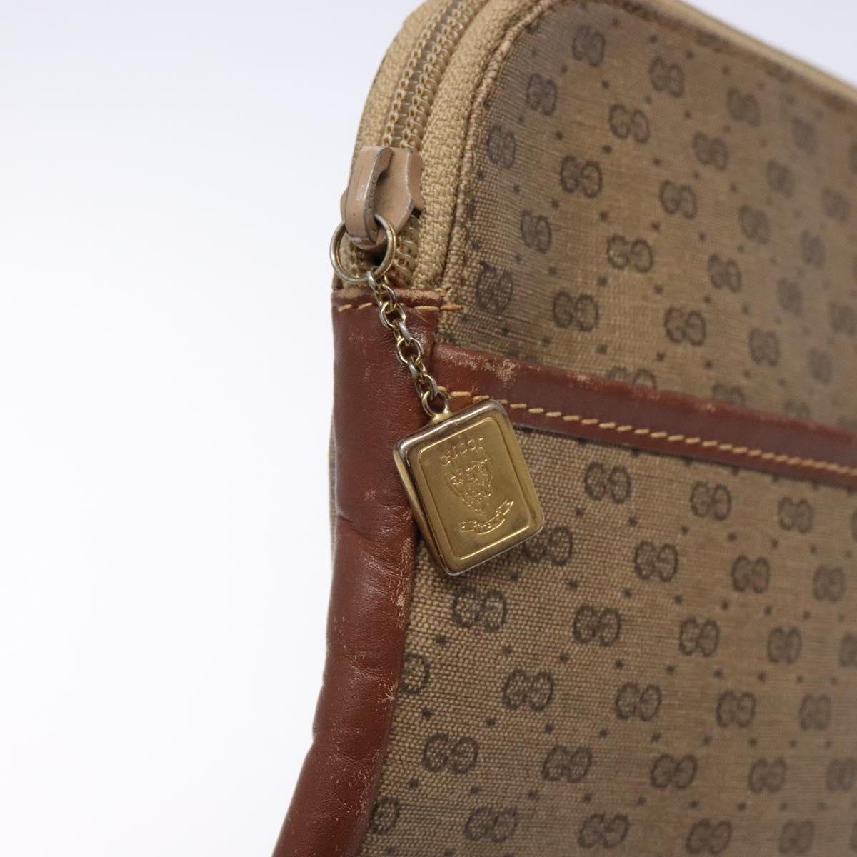 GUCCI Micro GG Supreme Clutch Bag PVC Beige Gold 004 92 0142 Auth am8953