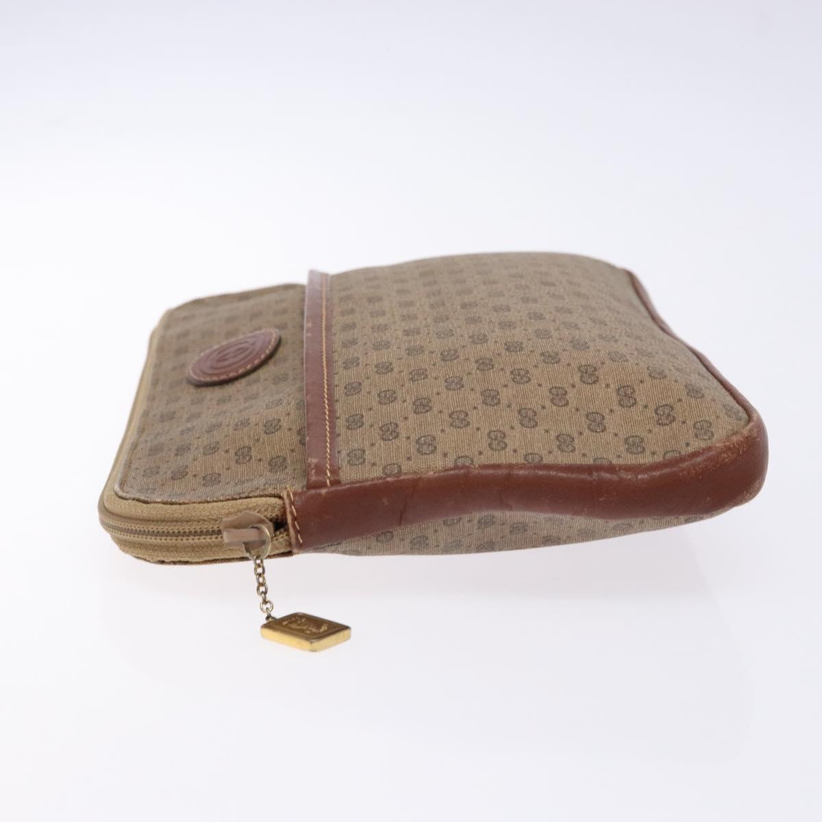 GUCCI Micro GG Supreme Clutch Bag PVC Beige Gold 004 92 0142 Auth am8953
