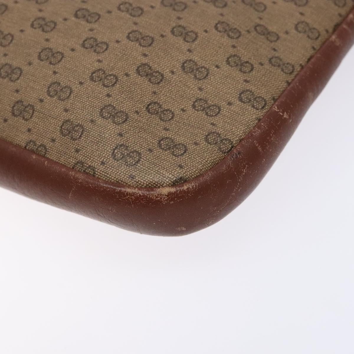 GUCCI Micro GG Supreme Clutch Bag PVC Beige Gold 004 92 0142 Auth am8953