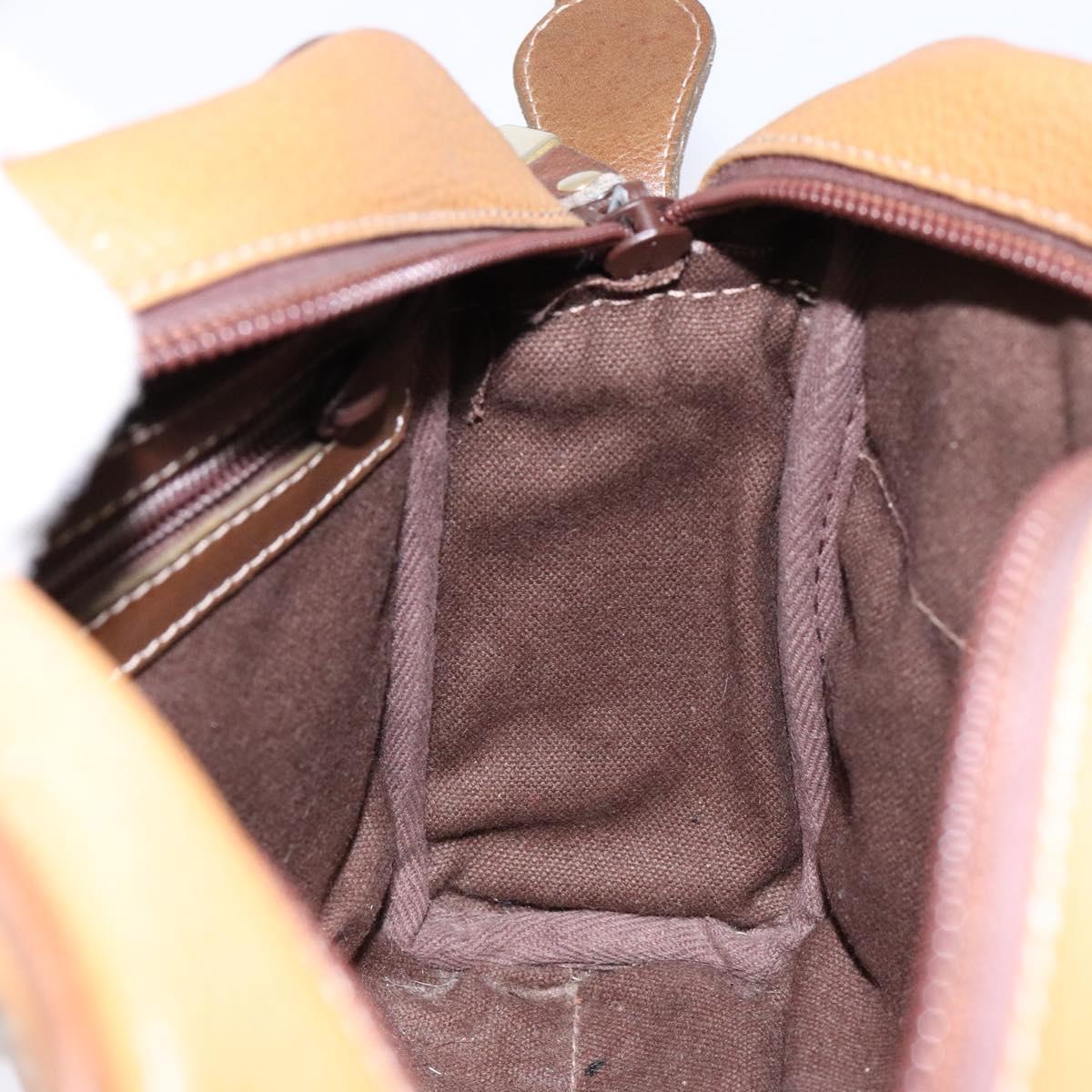 LOEWE Shoulder Bag Leather Brown Gold Auth am8960