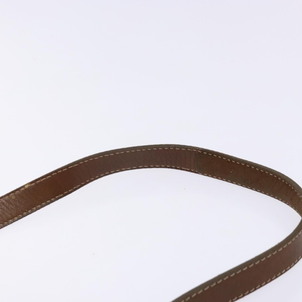 LOEWE Shoulder Bag Leather Brown Gold Auth am8960