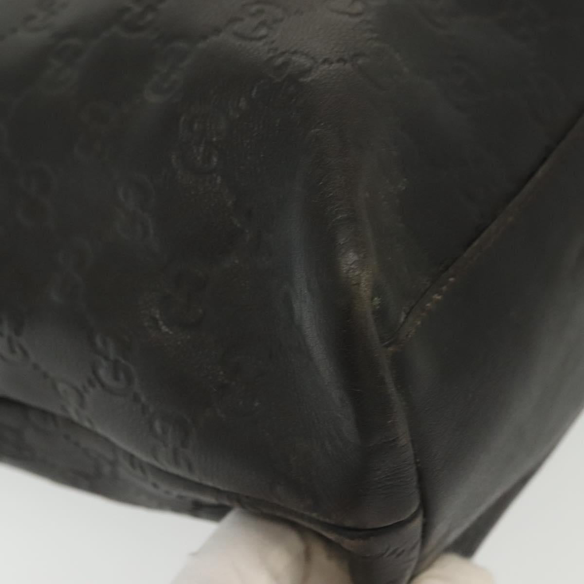 GUCCI GG Canvas Guccissima Tote Bag Leather Black Gold 211137 Auth am8964