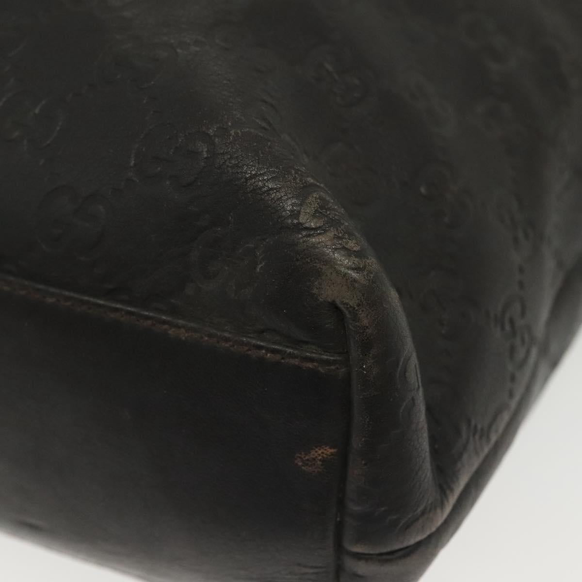 GUCCI GG Canvas Guccissima Tote Bag Leather Black Gold 211137 Auth am8964