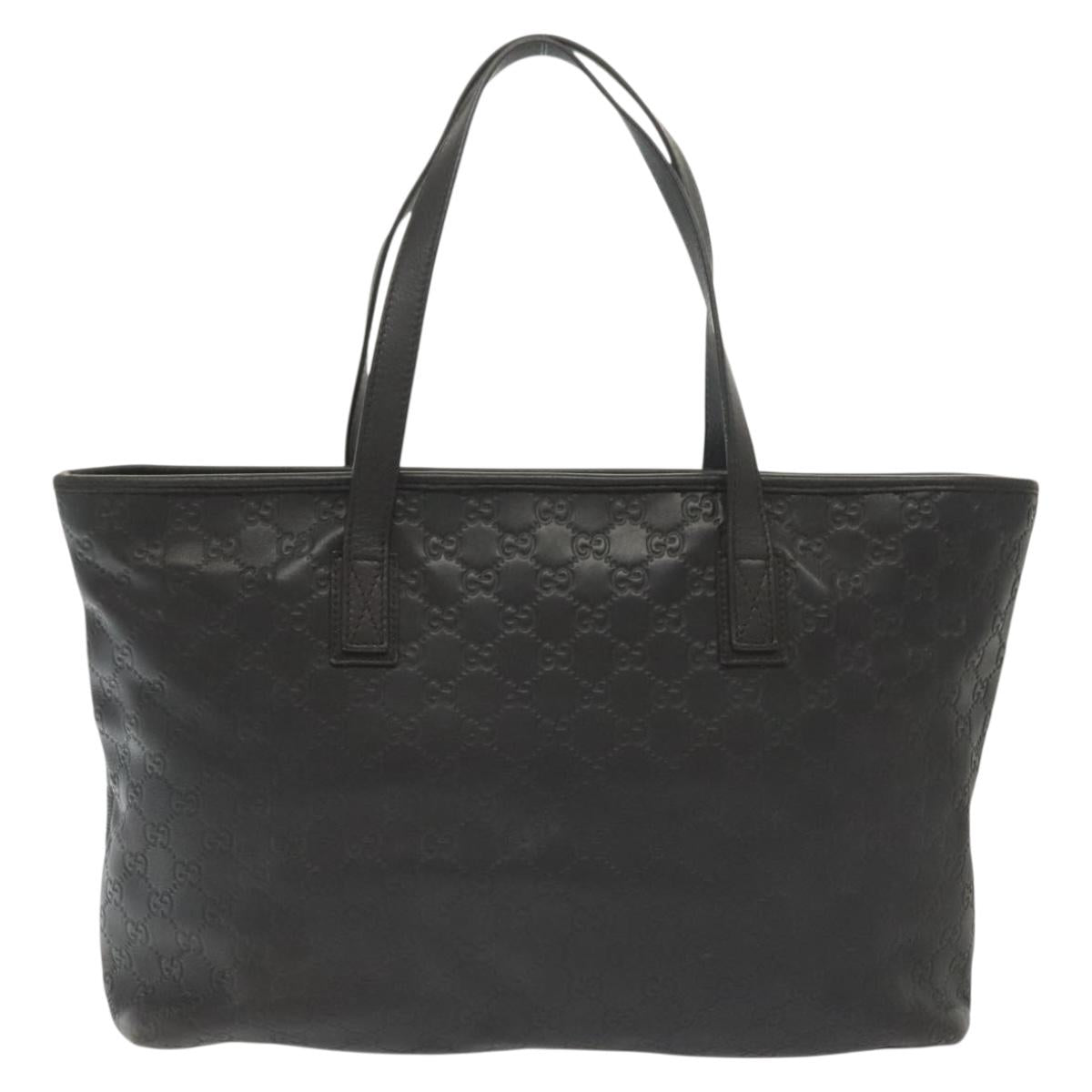 GUCCI GG Canvas Guccissima Tote Bag Leather Black Gold 211137 Auth am8964