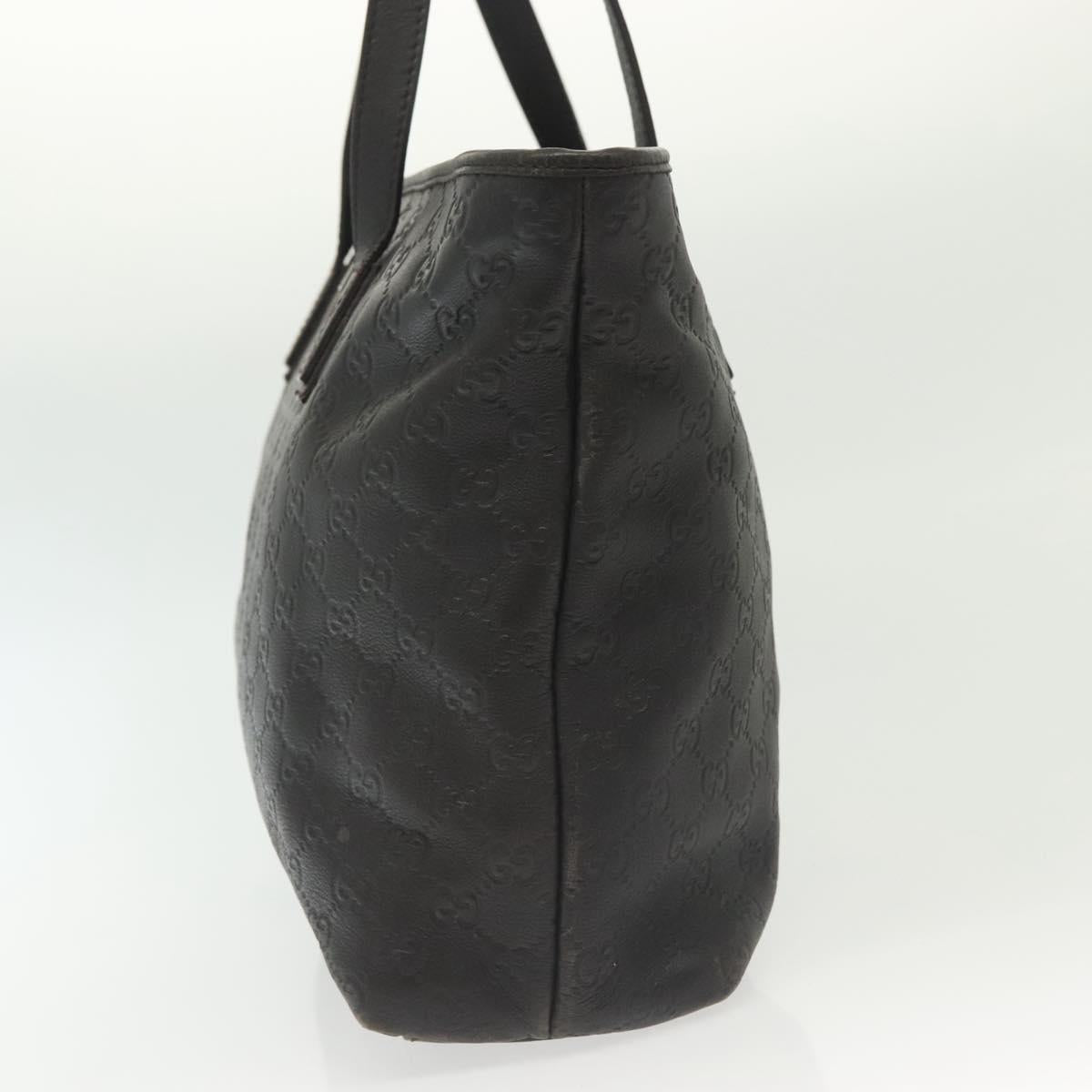 GUCCI GG Canvas Guccissima Tote Bag Leather Black Gold 211137 Auth am8964