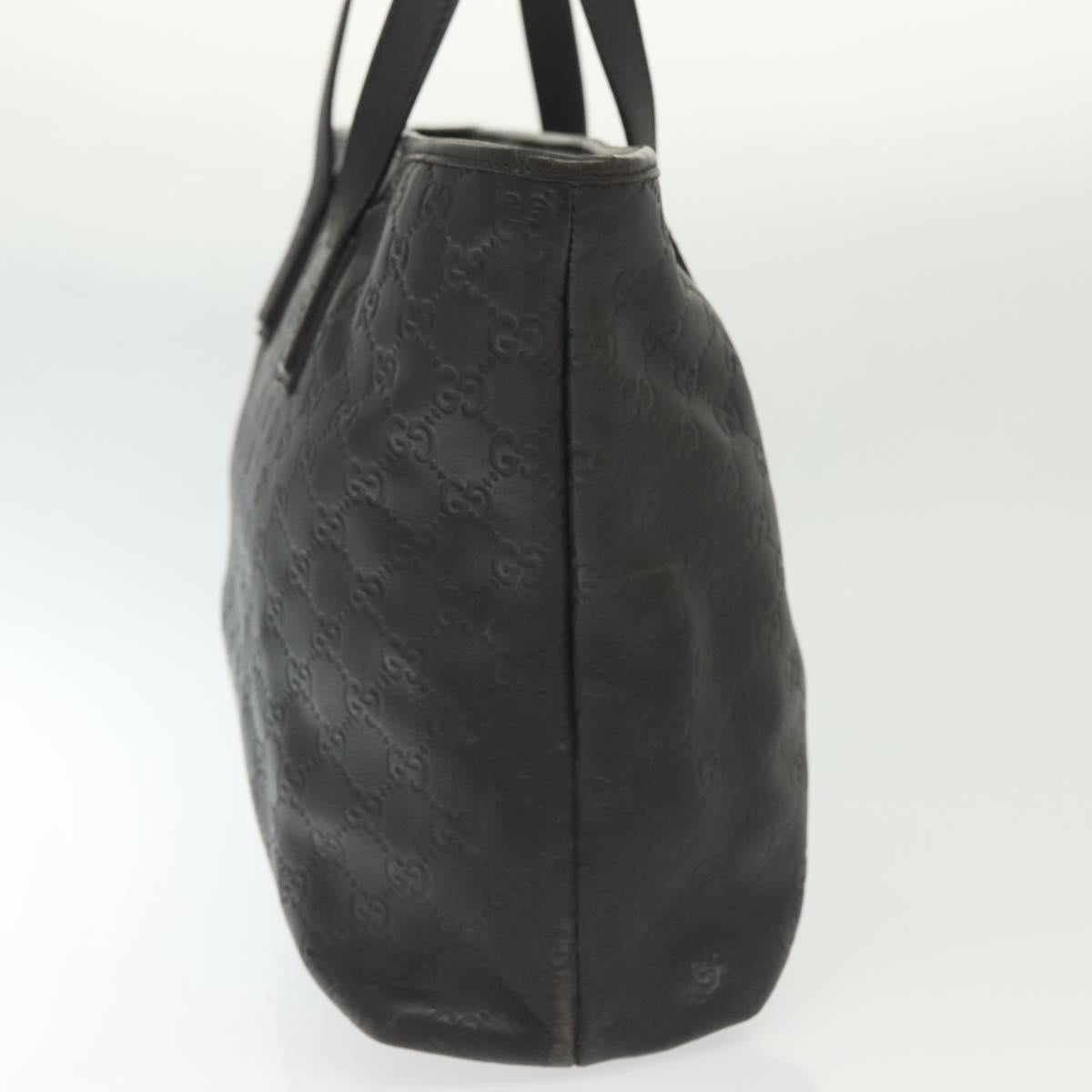 GUCCI GG Canvas Guccissima Tote Bag Leather Black Gold 211137 Auth am8964