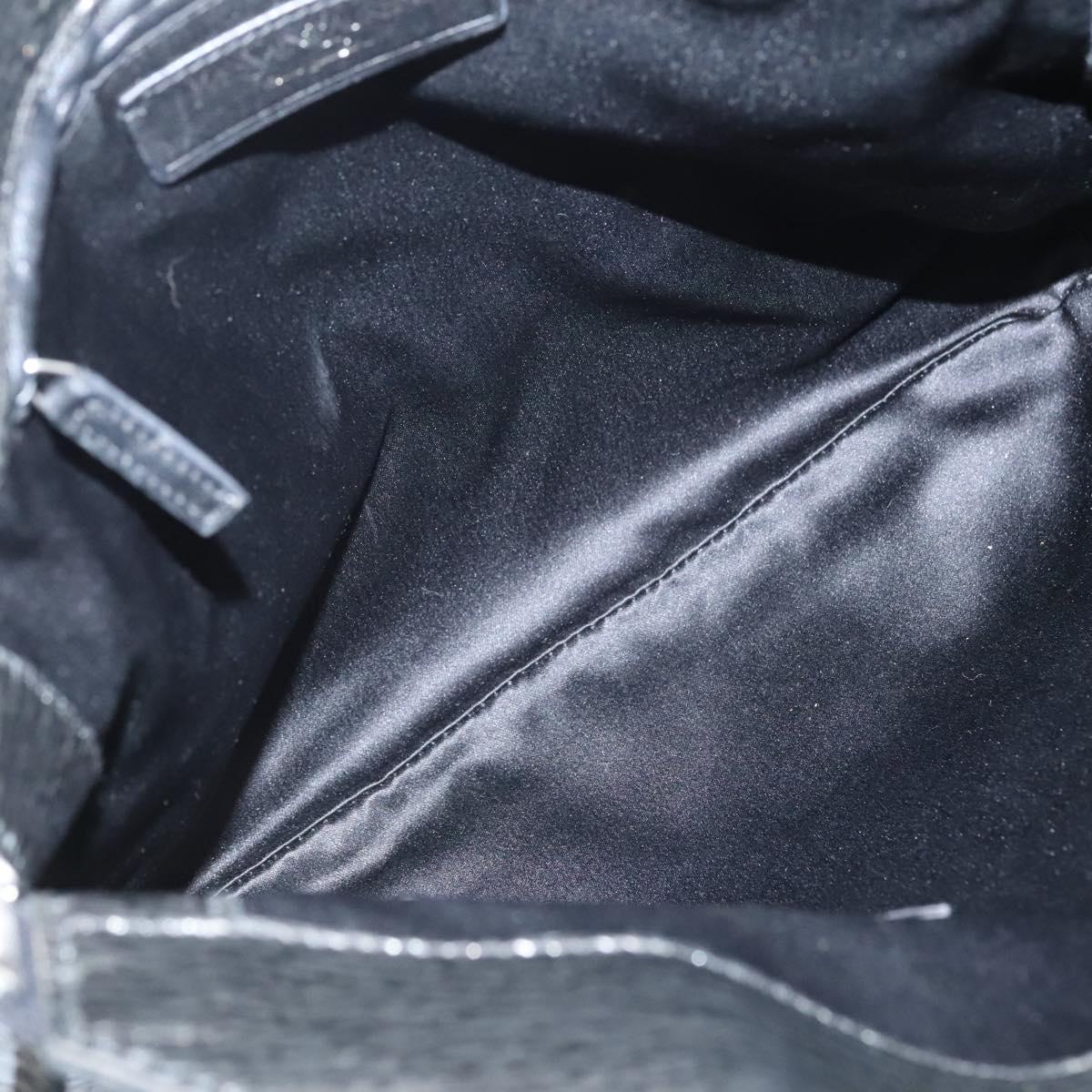SAINT LAURENT Metropolis Shoulder Bag Leather Silver Auth am8965