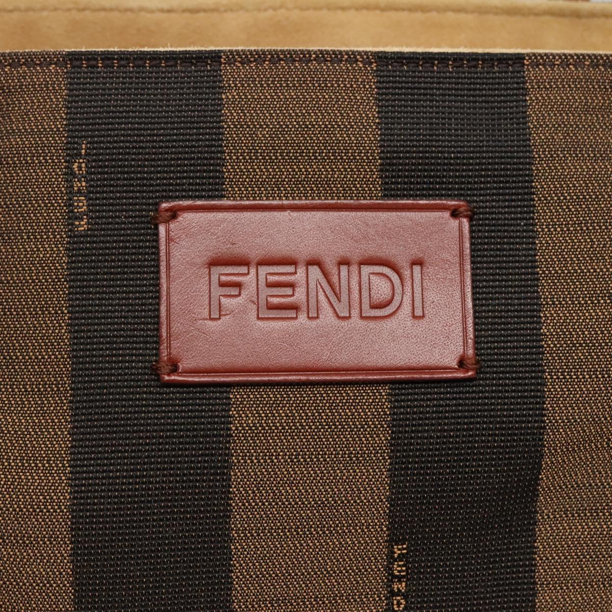 FENDI Pecan Canvas Tote Bag Black Brown Auth am8966