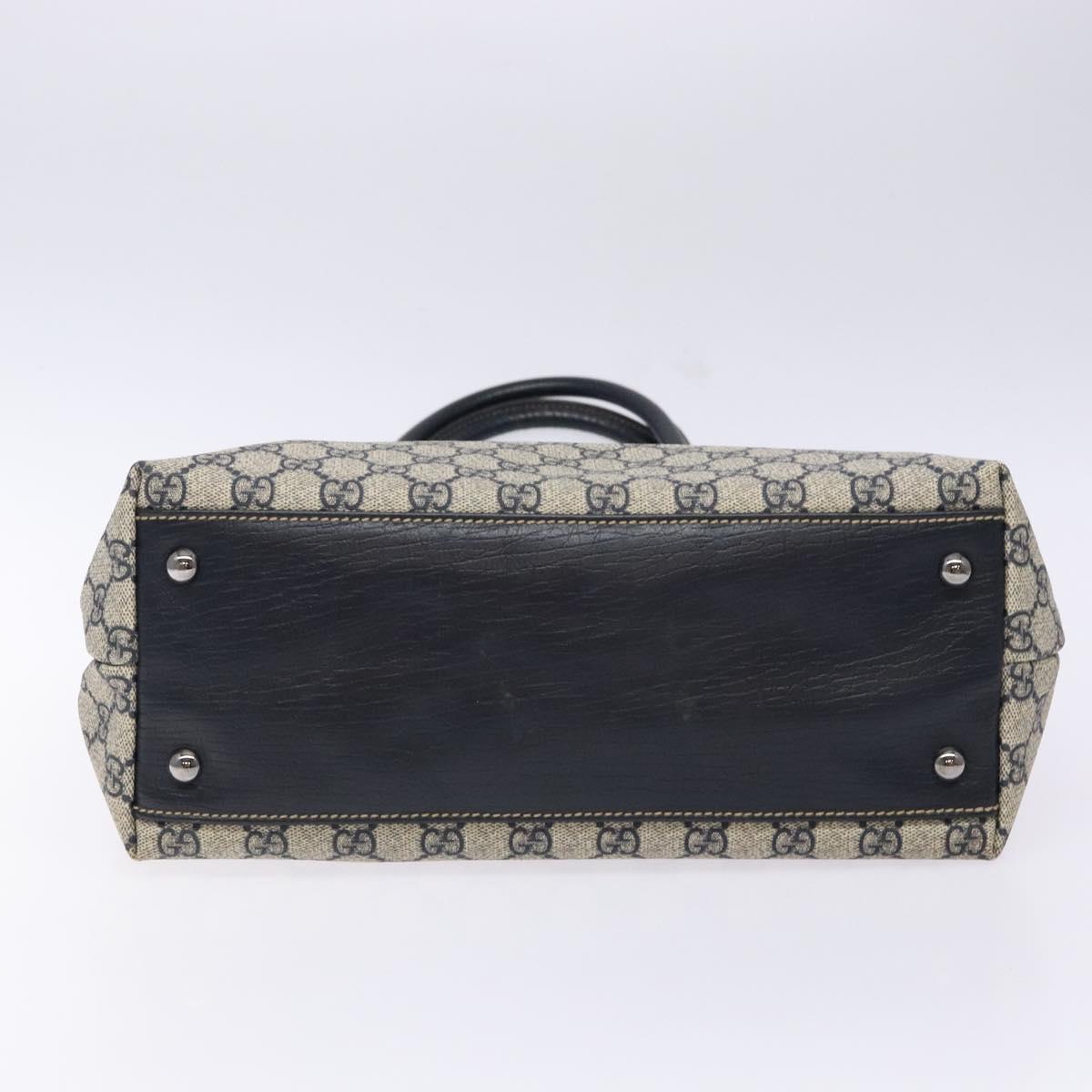 GUCCI GG Supreme Tote Bag PVC Navy Silver 131220 Auth am8978