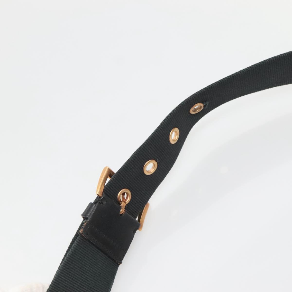 PRADA Shoulder Bag Nylon Leather Black Gold Auth am8984