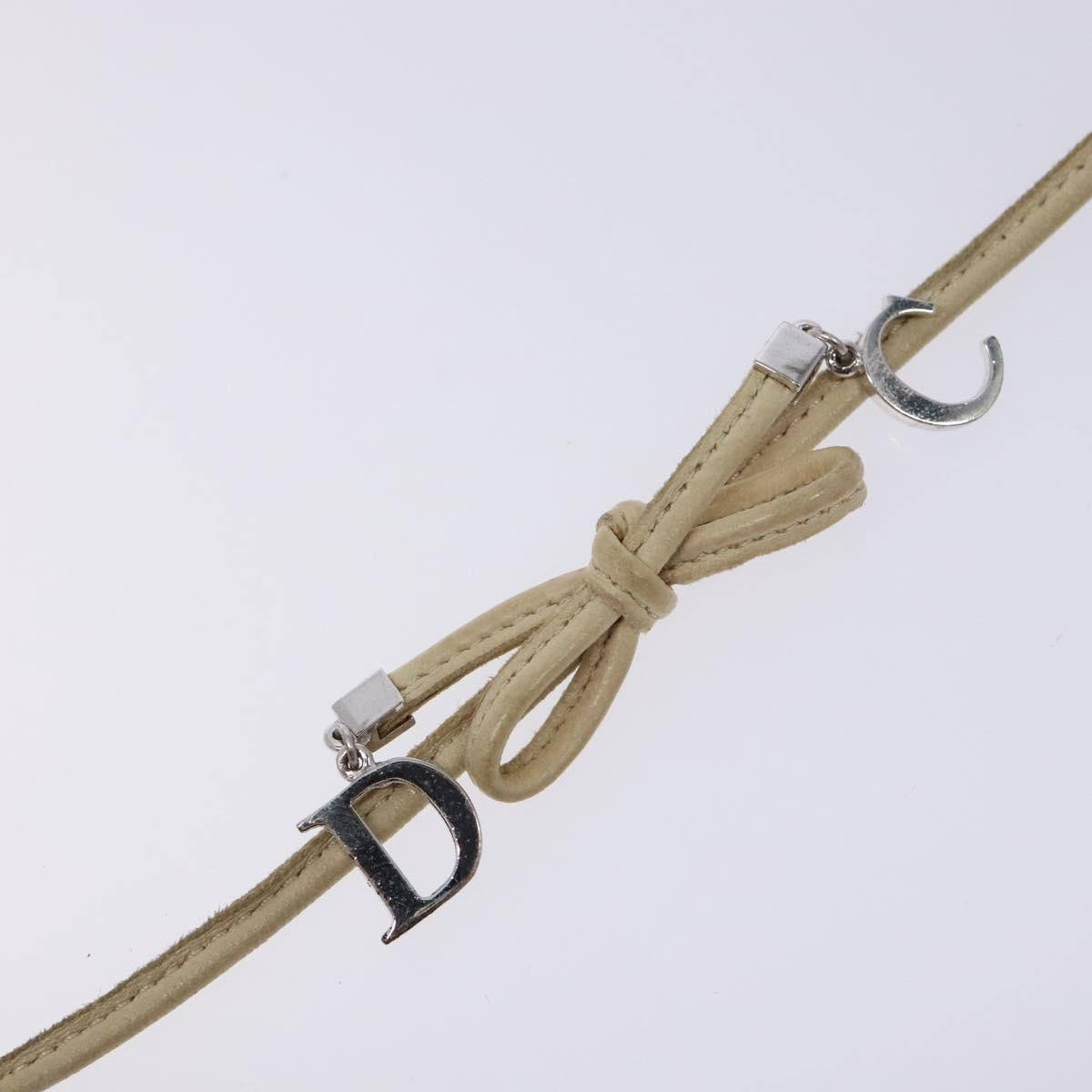 Christian Dior Bracelet Leather Beige Auth am8986