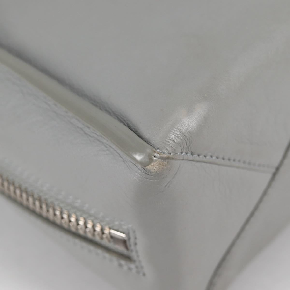 BALENCIAGA Paper Mini Hand Bag Leather 2way Gray Silver Auth am8990V