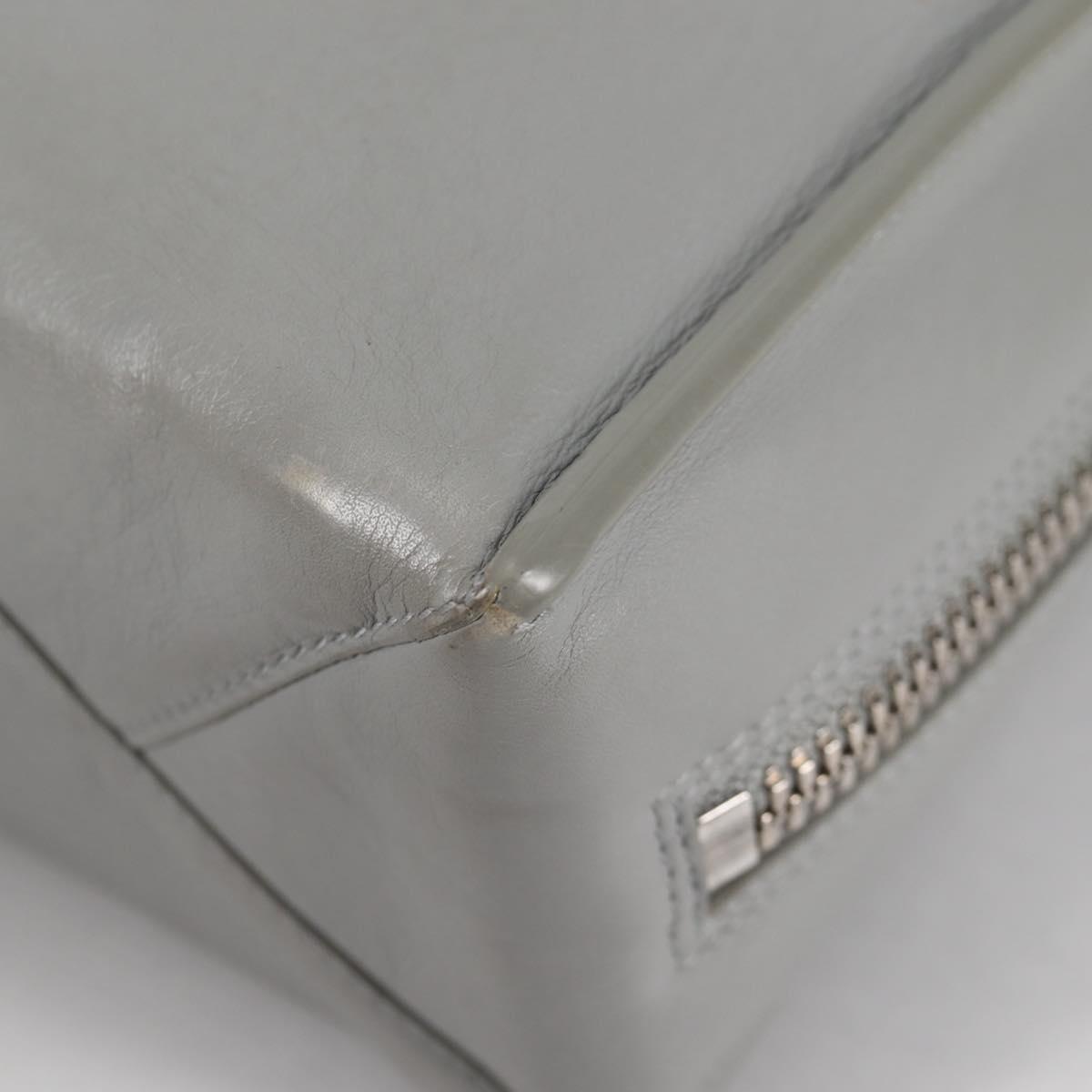BALENCIAGA Paper Mini Hand Bag Leather 2way Gray Silver Auth am8990V