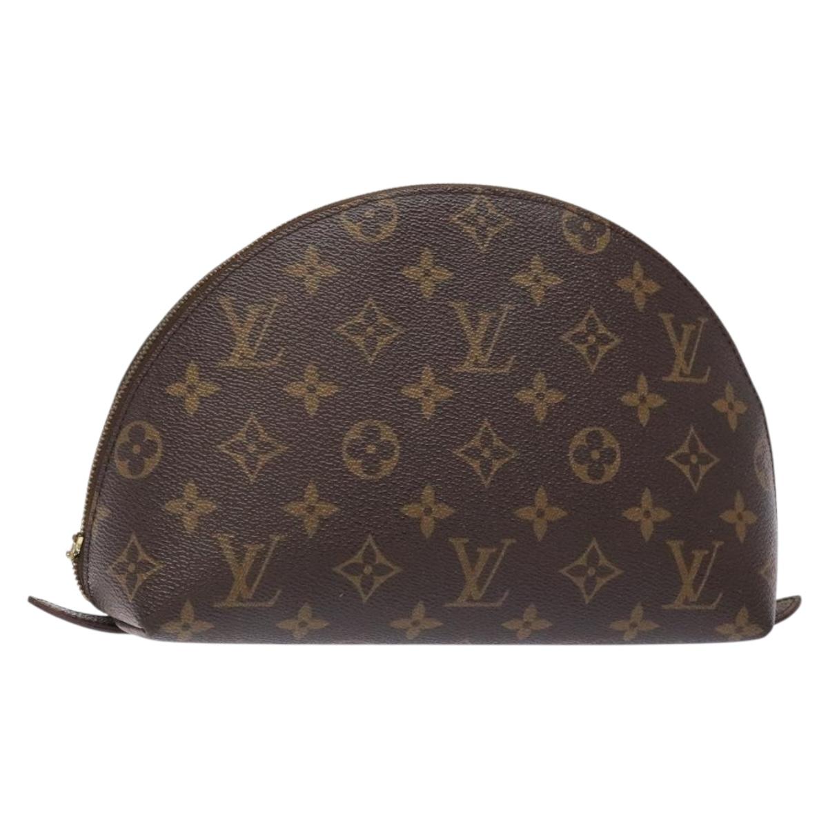 LOUIS VUITTON Monogram Trousse Demi Ronde Cosmetic Pouch M47520 LV Auth am8997