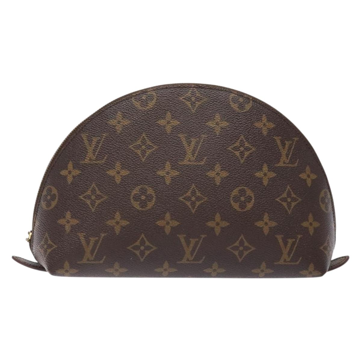 LOUIS VUITTON Monogram Trousse Demi Ronde Cosmetic Pouch M47520 LV Auth am8997