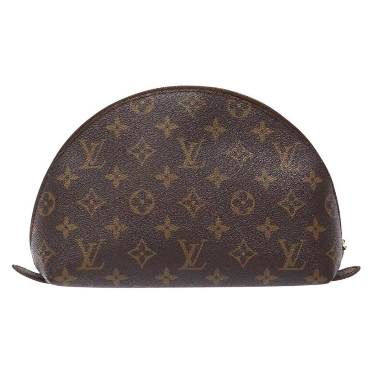 LOUIS VUITTON Monogram Trousse Demi Ronde Cosmetic Pouch M47520 LV Auth am8997