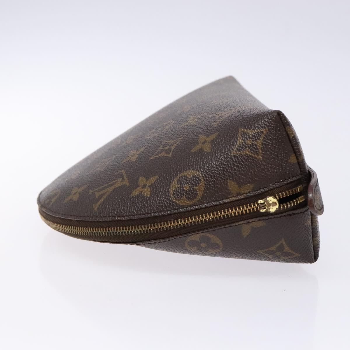 LOUIS VUITTON Monogram Trousse Demi Ronde Cosmetic Pouch M47520 LV Auth am8997
