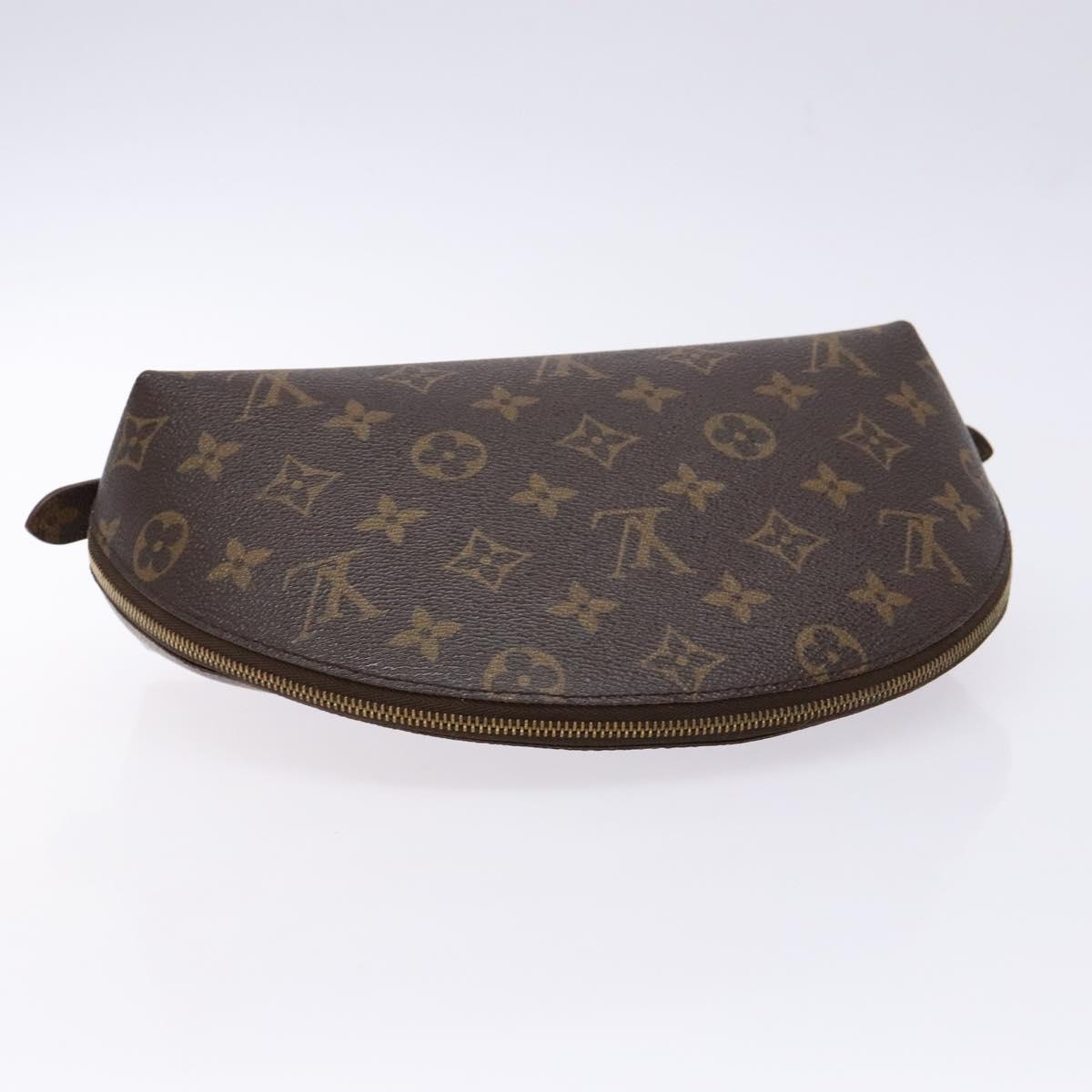 LOUIS VUITTON Monogram Trousse Demi Ronde Cosmetic Pouch M47520 LV Auth am8997