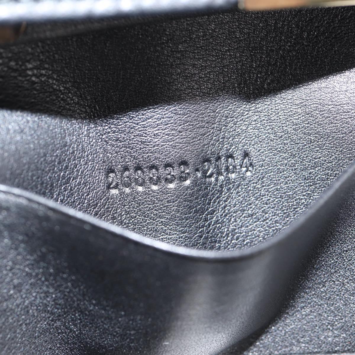 GUCCI GG Canvas Guccissima Key Case Leather Black Gold 268833 2184 Auth am9008V