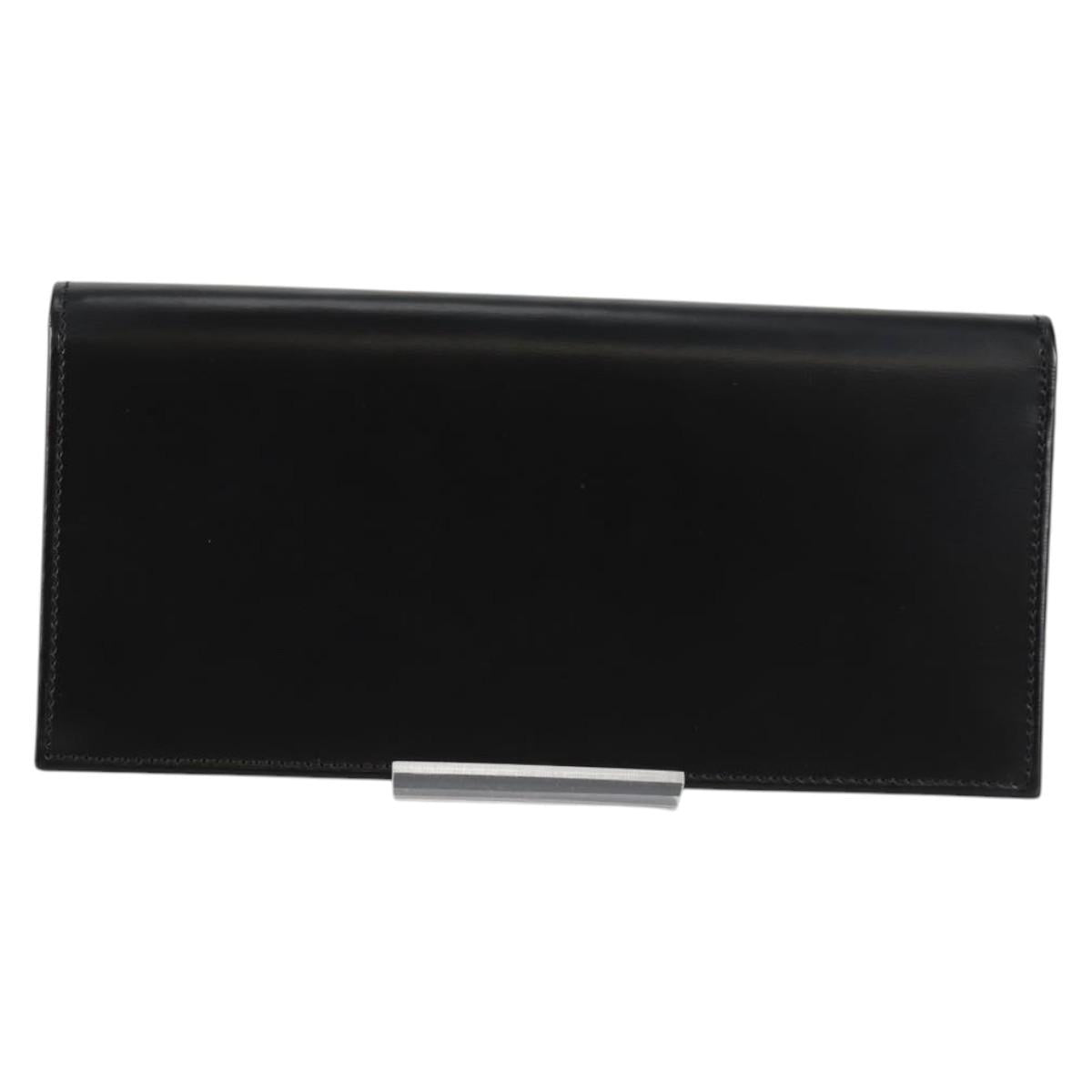 CARTIER Long Wallet Leather Black Auth am9023V