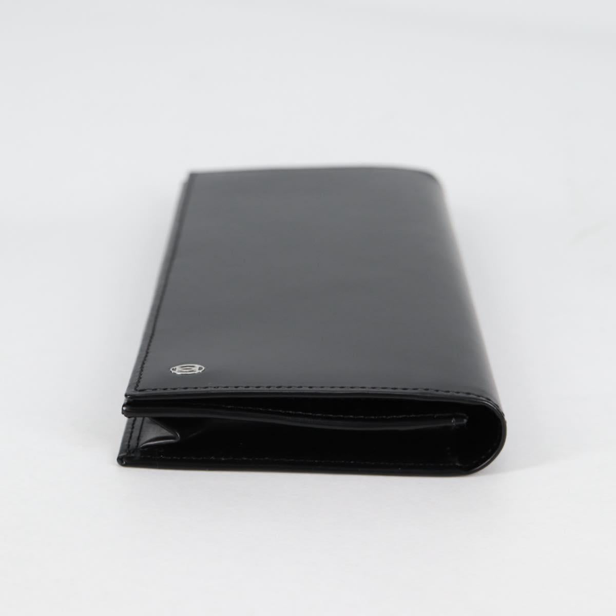 CARTIER Long Wallet Leather Black Auth am9023V