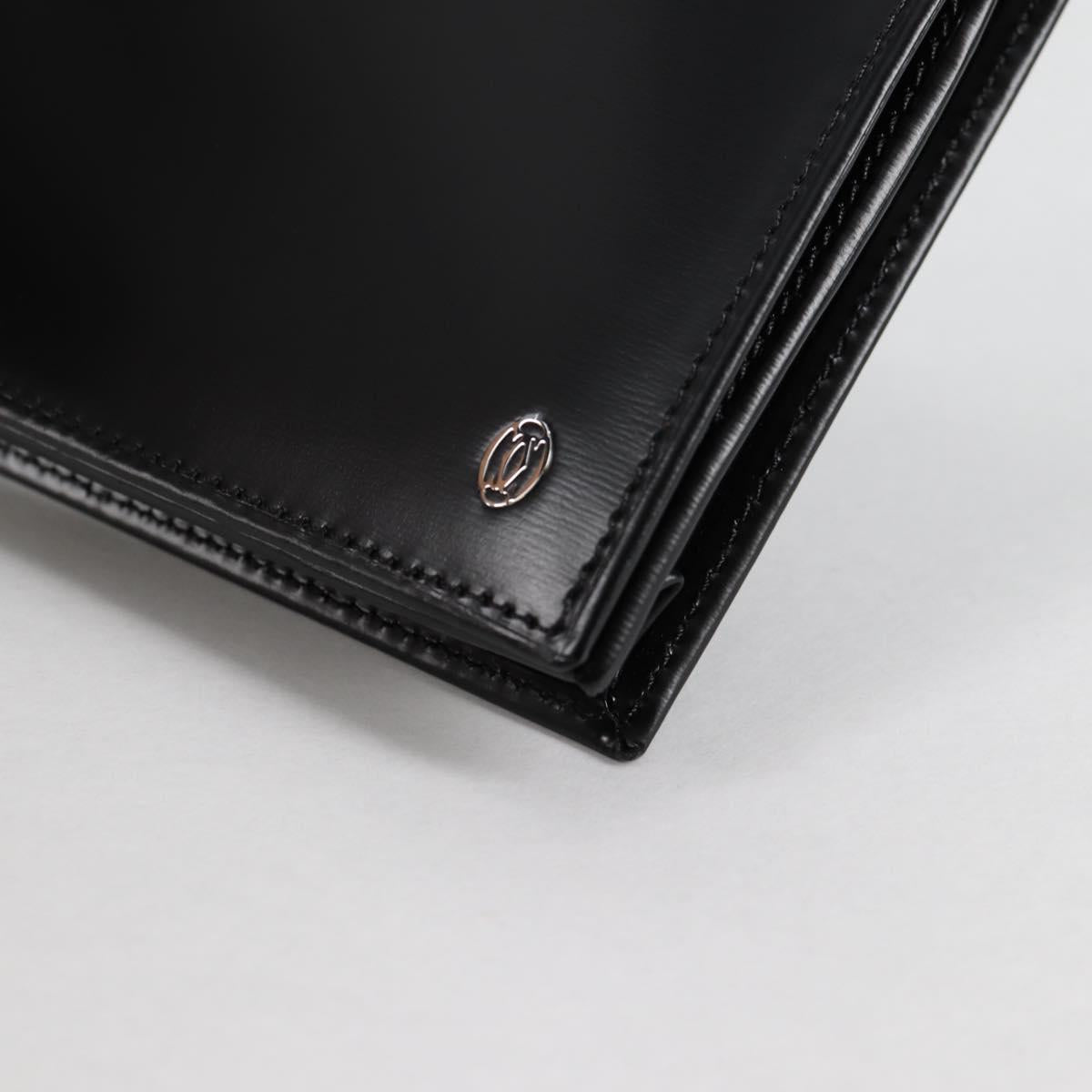 CARTIER Long Wallet Leather Black Auth am9023V