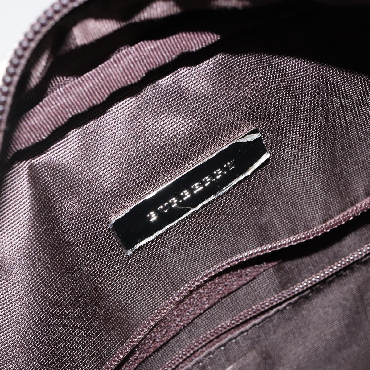 BURBERRY Nova Check Hand Bag Canvas Beige Silver Auth am9025V