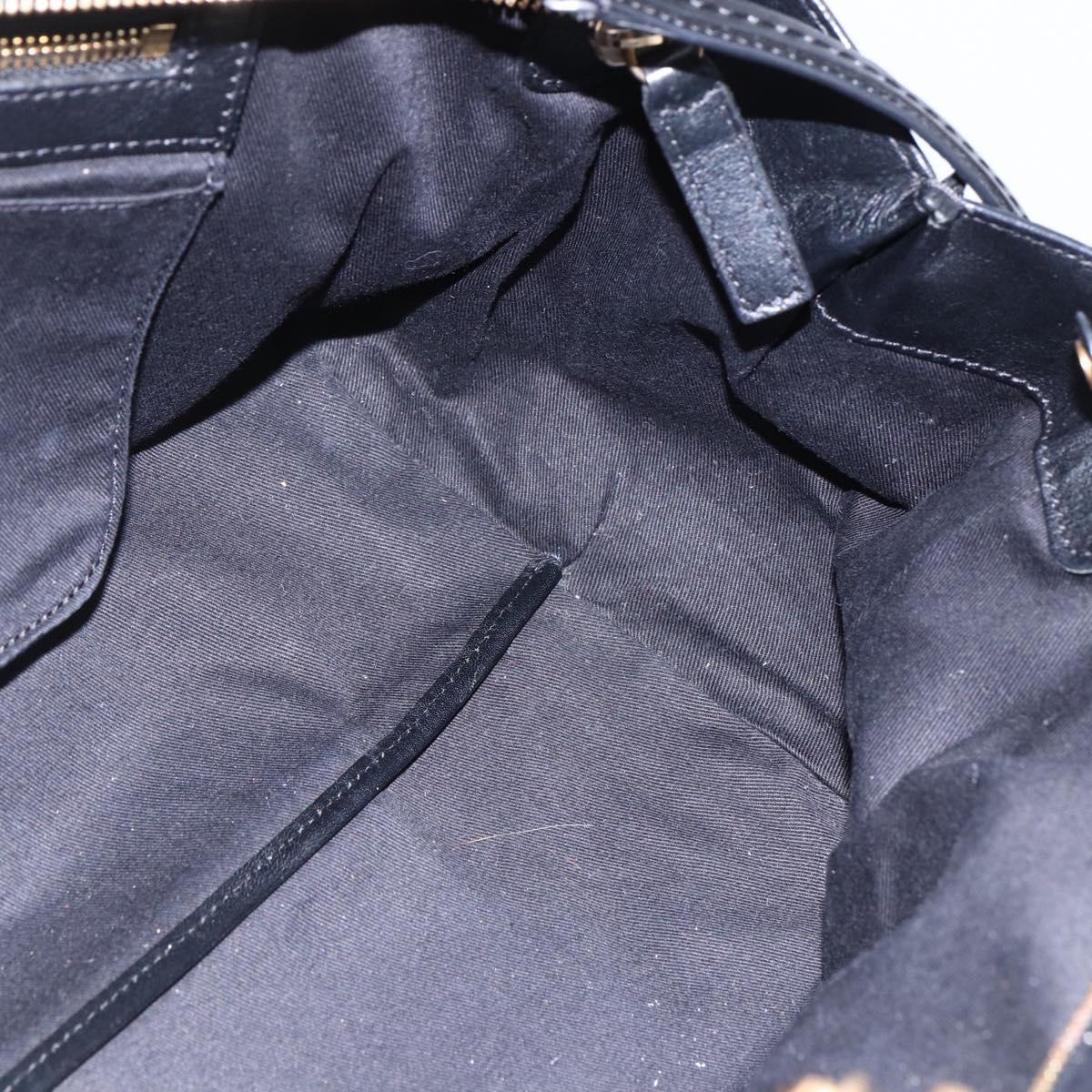 Chloe Alice Hand Bag Leather 2way Beige Black gold Auth am9028