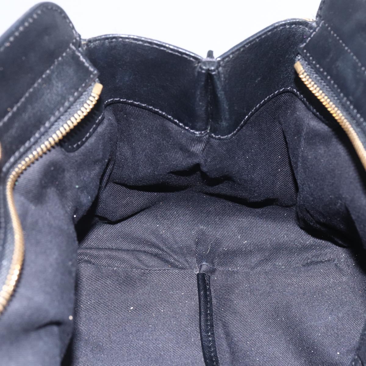 Chloe Alice Hand Bag Leather 2way Beige Black gold Auth am9028