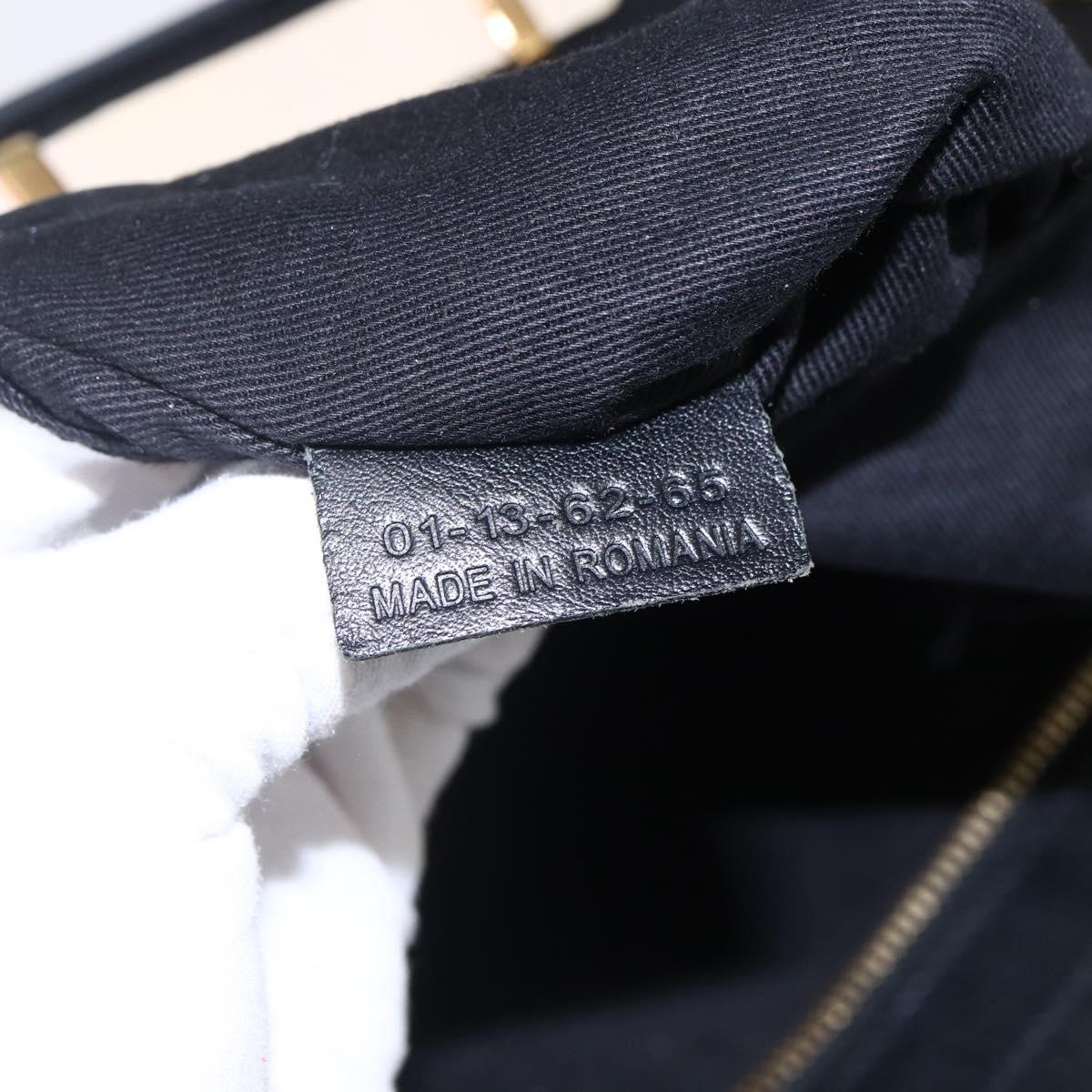 Chloe Alice Hand Bag Leather 2way Beige Black gold Auth am9028