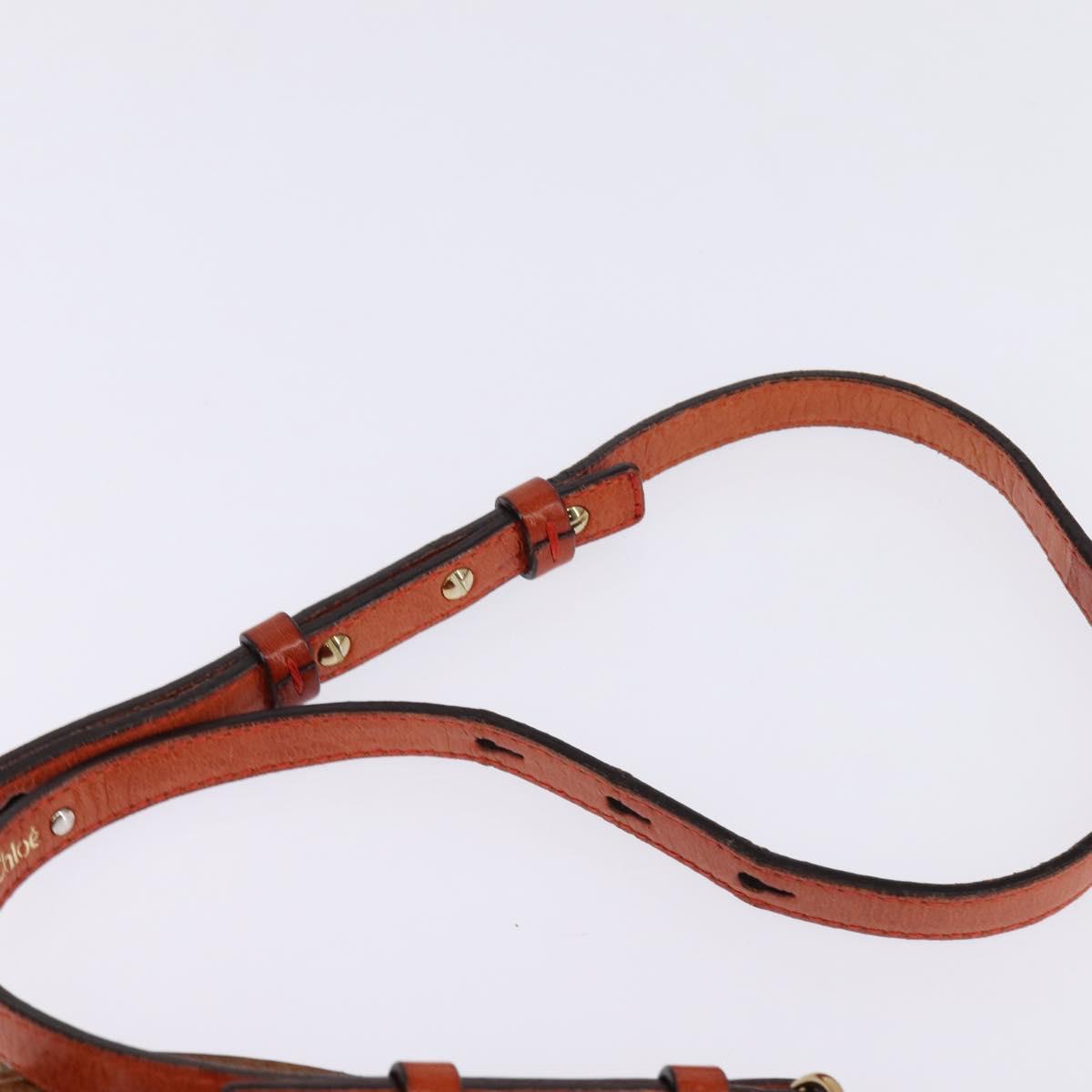 Chloe Etel Hand Bag Leather 2way Orange Gold Auth am9029