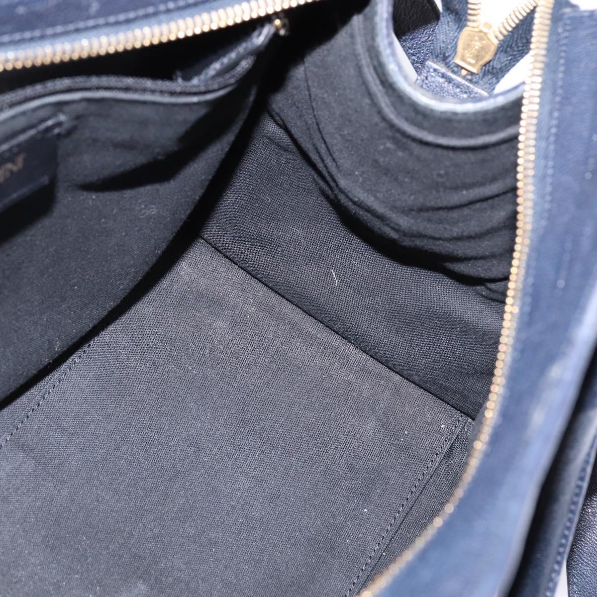 SAINT LAURENT Cavas Chic Hand Bag Leather 2way Black Gold Auth am9031