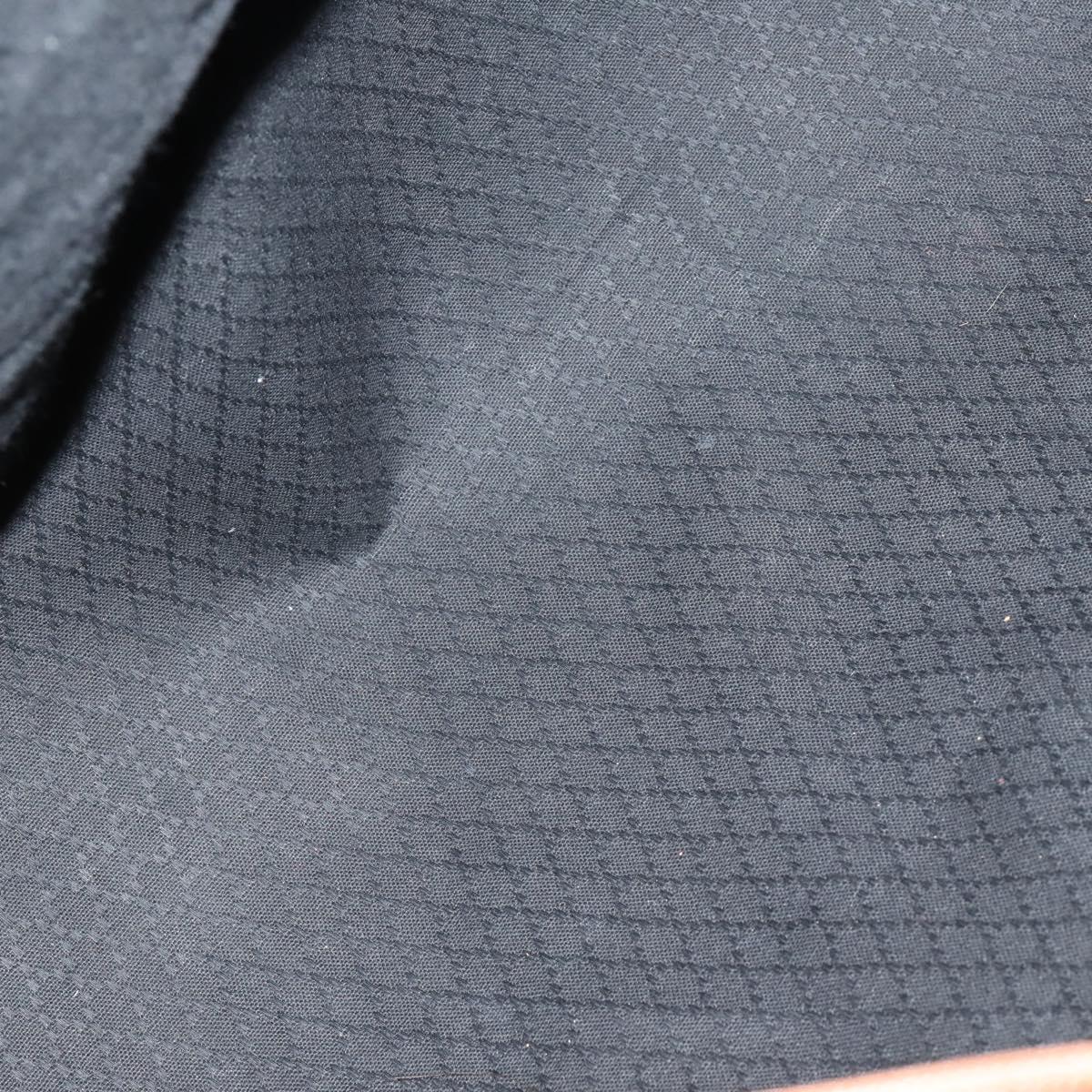 FENDI Pecan Canvas Boston Bag PVC 2way Black Brown gold Auth am9033