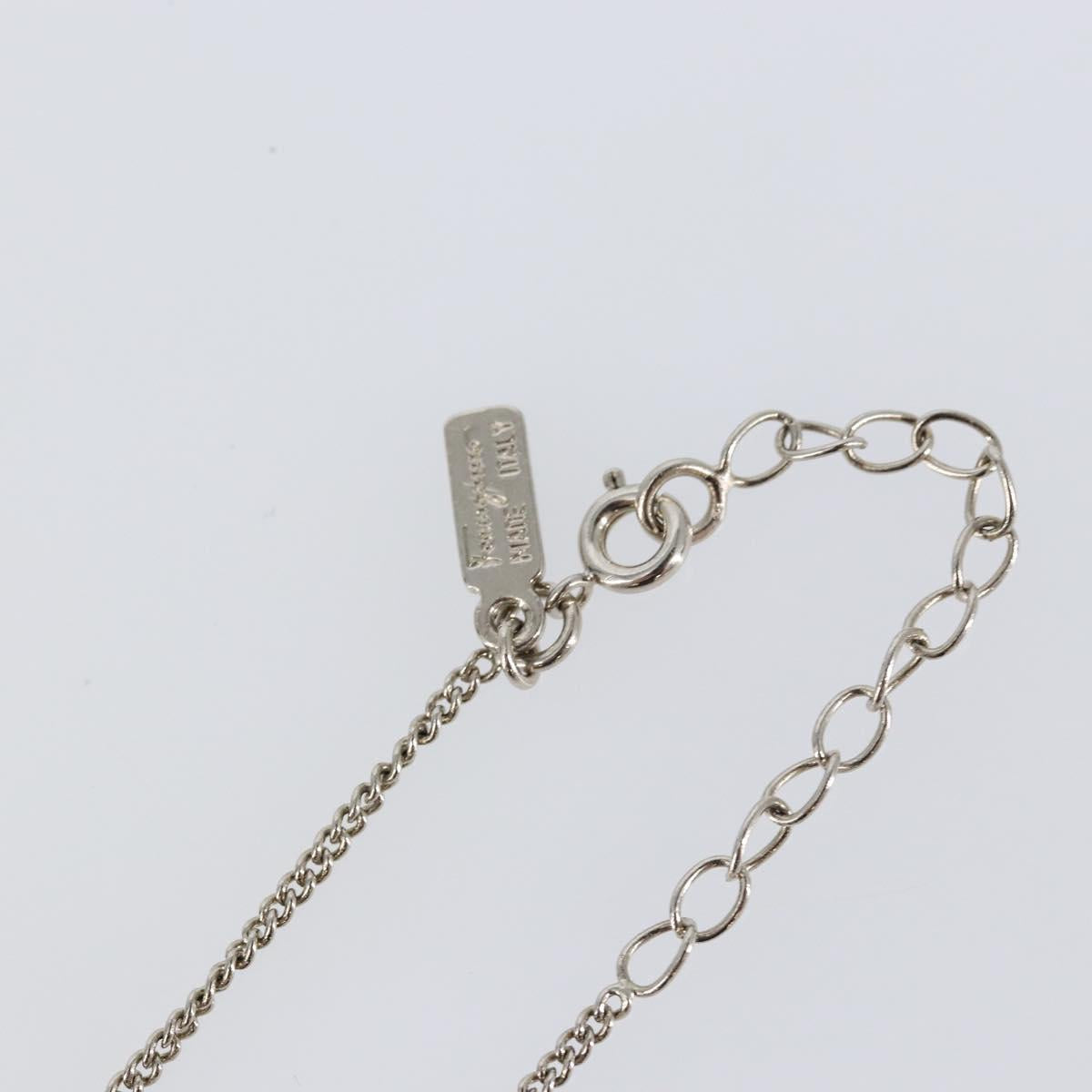 Salvatore Ferragamo Gancini Necklace metal Silver Auth am9040V