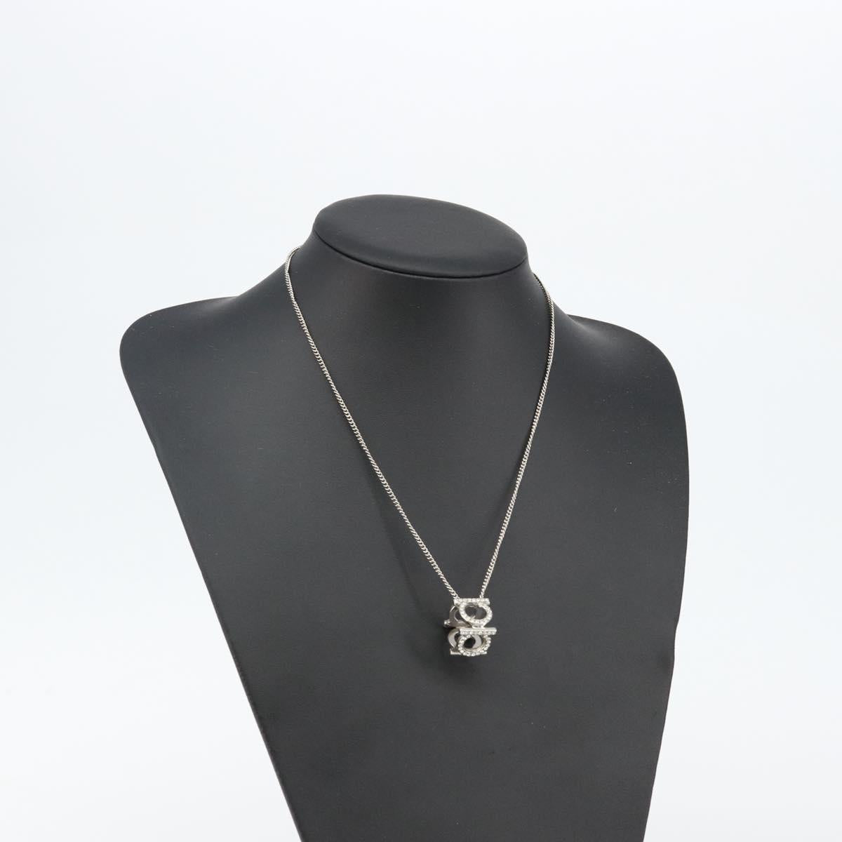 Salvatore Ferragamo Gancini Necklace metal Silver Auth am9040V