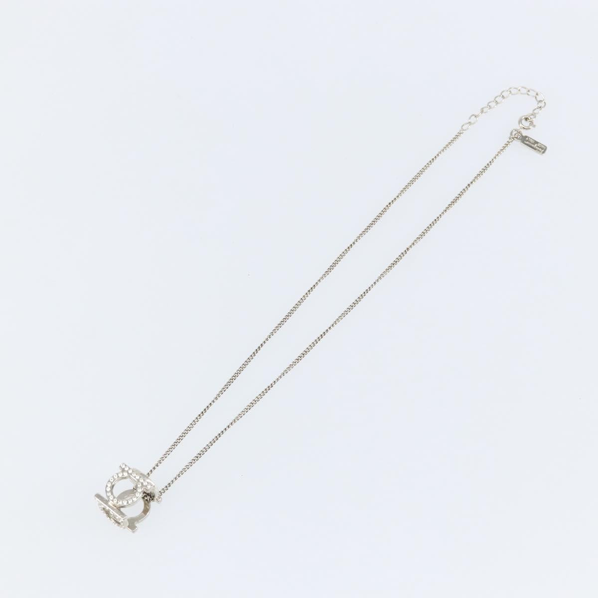 Salvatore Ferragamo Gancini Necklace metal Silver Auth am9040V