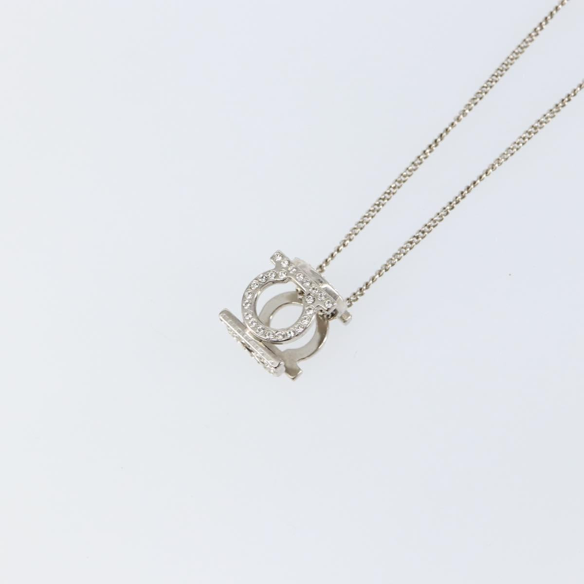 Salvatore Ferragamo Gancini Necklace metal Silver Auth am9040V