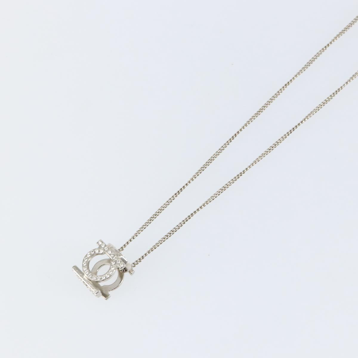 Salvatore Ferragamo Gancini Necklace metal Silver Auth am9040V