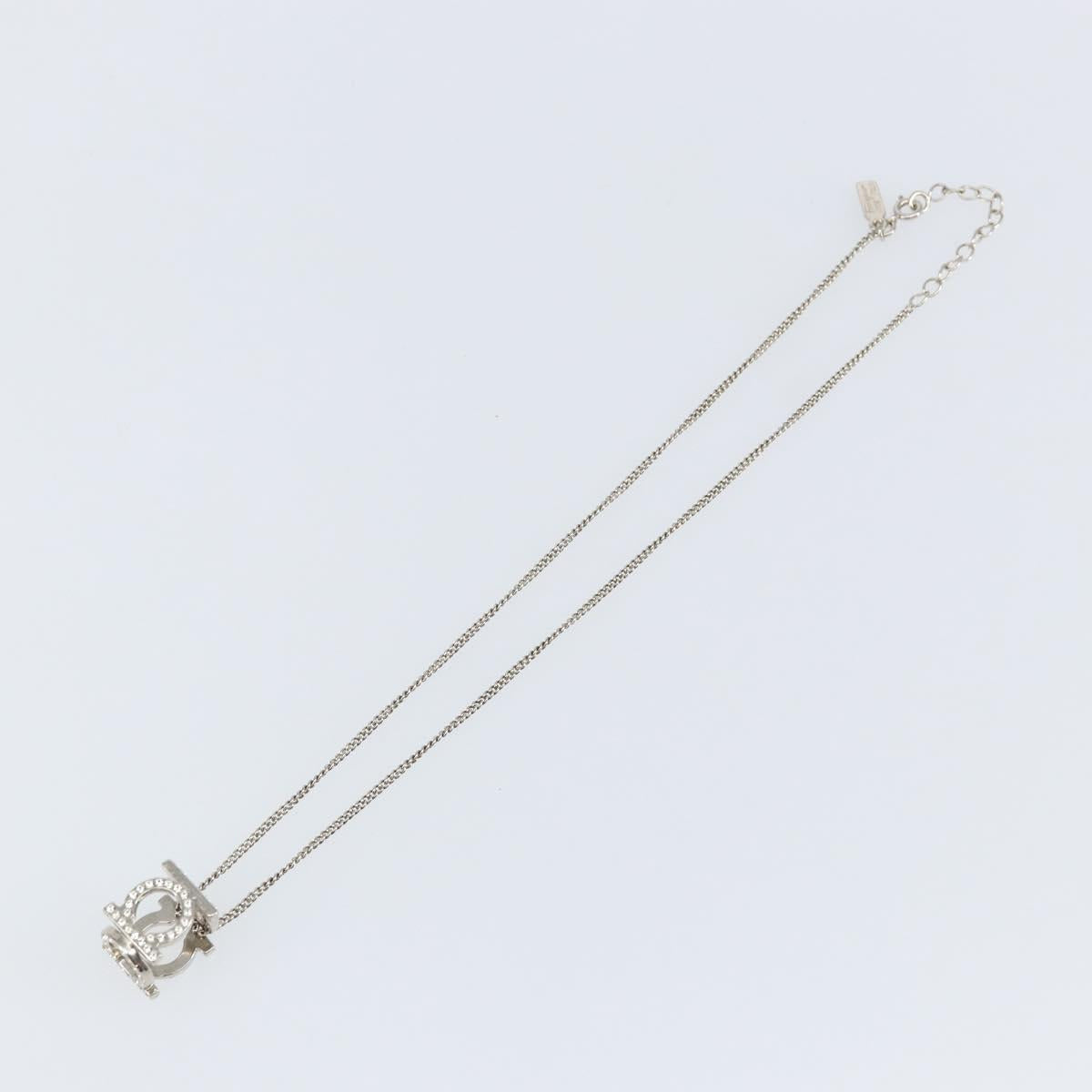 Salvatore Ferragamo Gancini Necklace metal Silver Auth am9040V