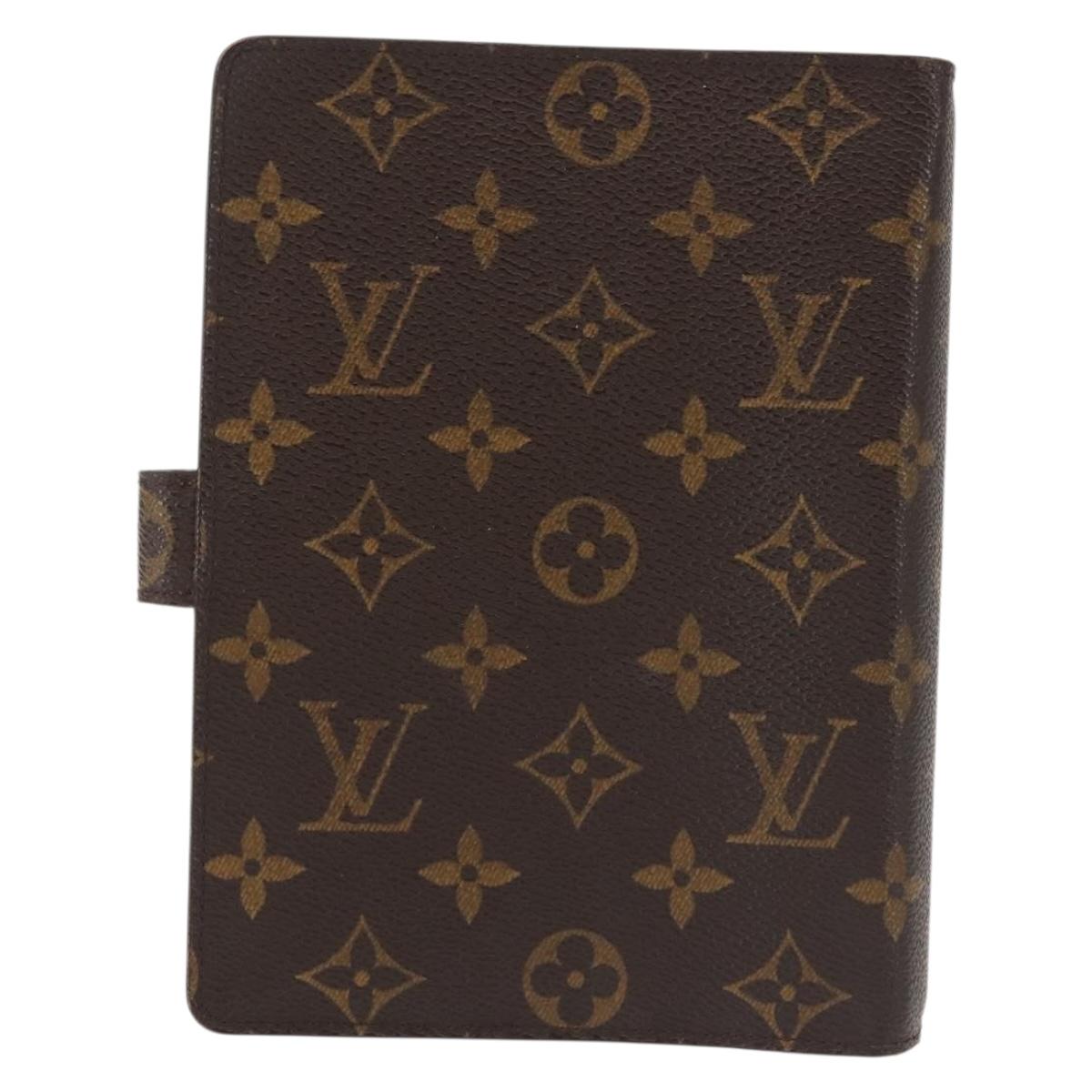LOUIS VUITTON Monogram Agenda MM Day Planner Cover R20105 LV Auth am9042